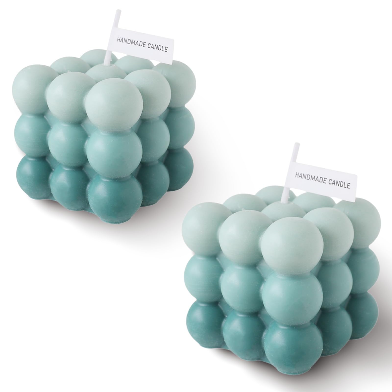 Soy Wax Bubble Cube Candles 2Pcs - Wedding, Home Decor Gift for Halloween Christmas