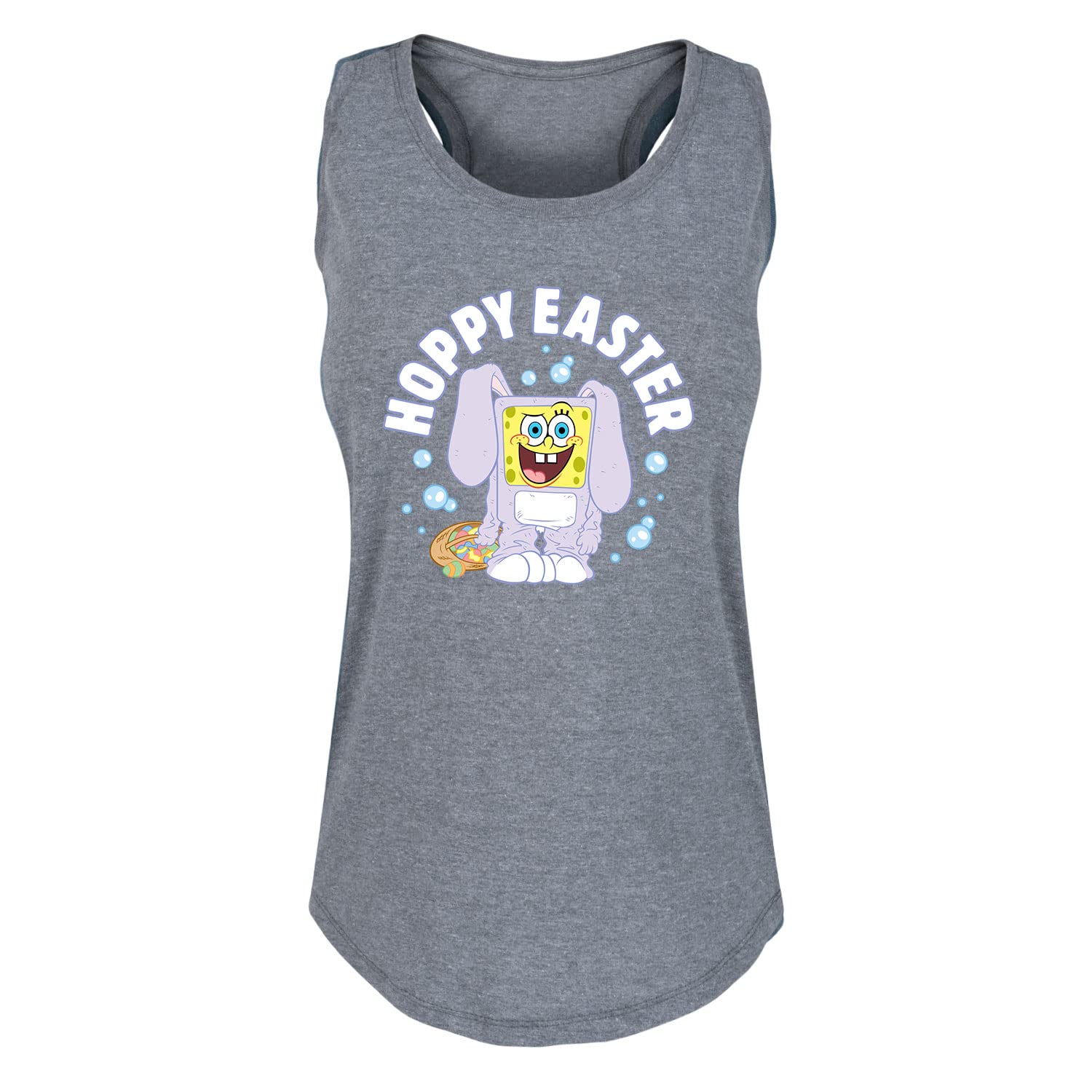 SpongeBob's Easter Women's Racerback Tank Top | SpongeBob SquarePants Graphic Tee | Hybrid Apparel | Perfect for Easter Outfits, Cosplay & Casual Wear