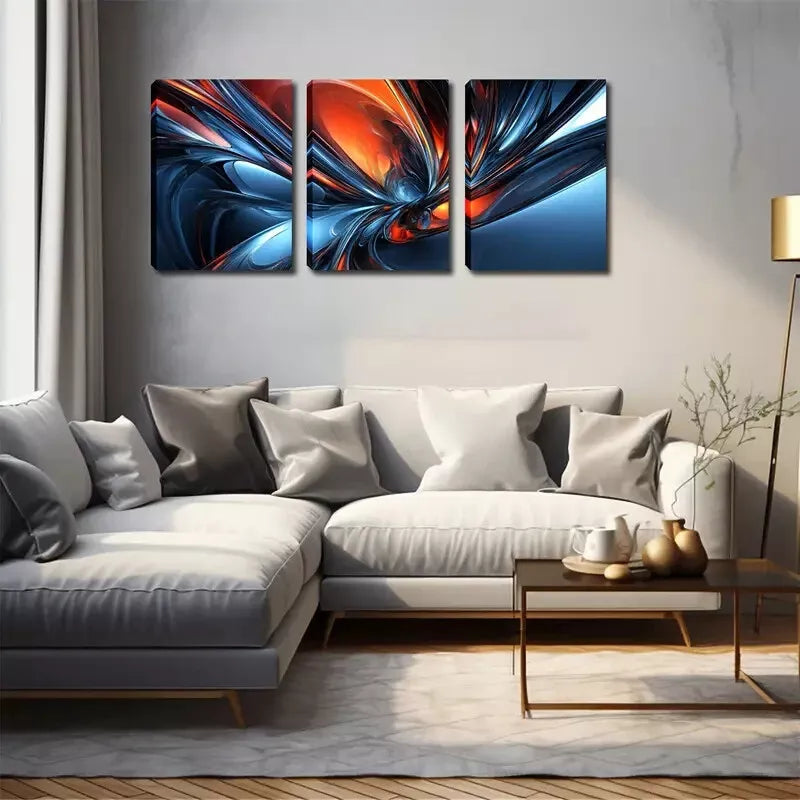 3-Piece Abstract Wall Art Set - Framed Canvas Prints 40x60cm - Modern Home Decor for Living Room & Bedroom - High Quality Australian Made Ready-to-Hang Wall Art