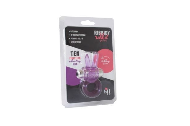 Ribbidy Rabbit Vibrating Cock Ring - Purple Pleasure Ring for Couples - Enhance Intimacy & Sensation in Bedroom Play