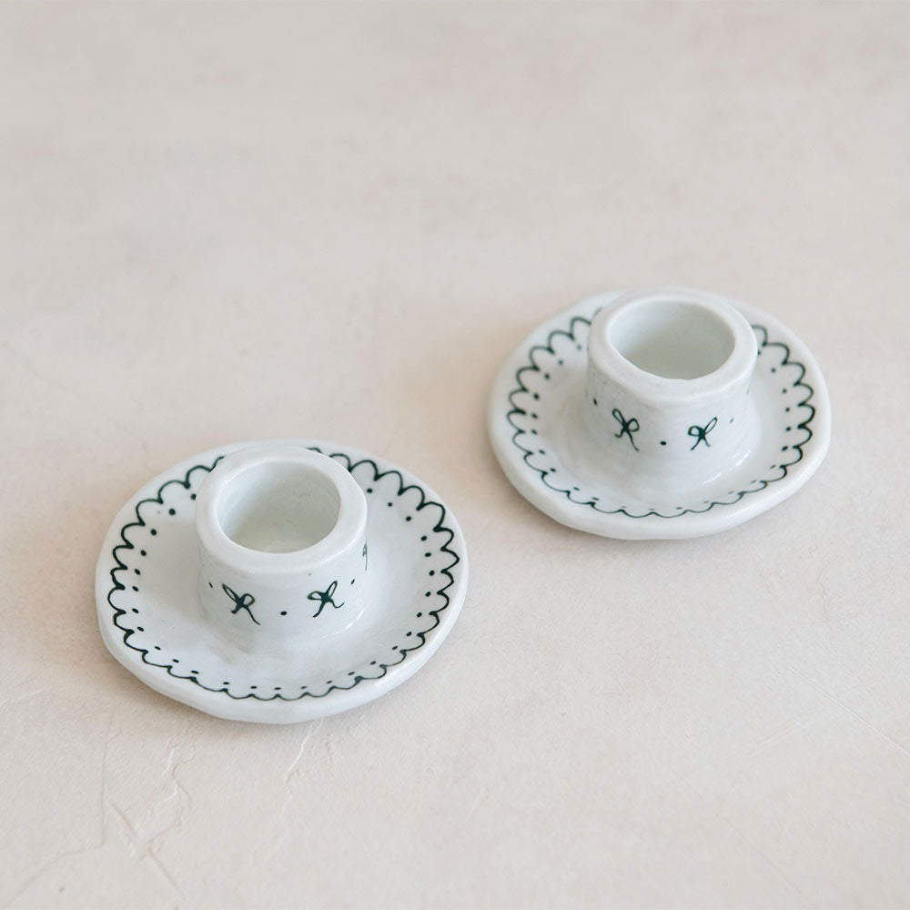 Hand-Painted Ceramic Candle Holder - Elegant Home Decor for Dining Table, Wedding Centerpiece & Romantic Ambiance