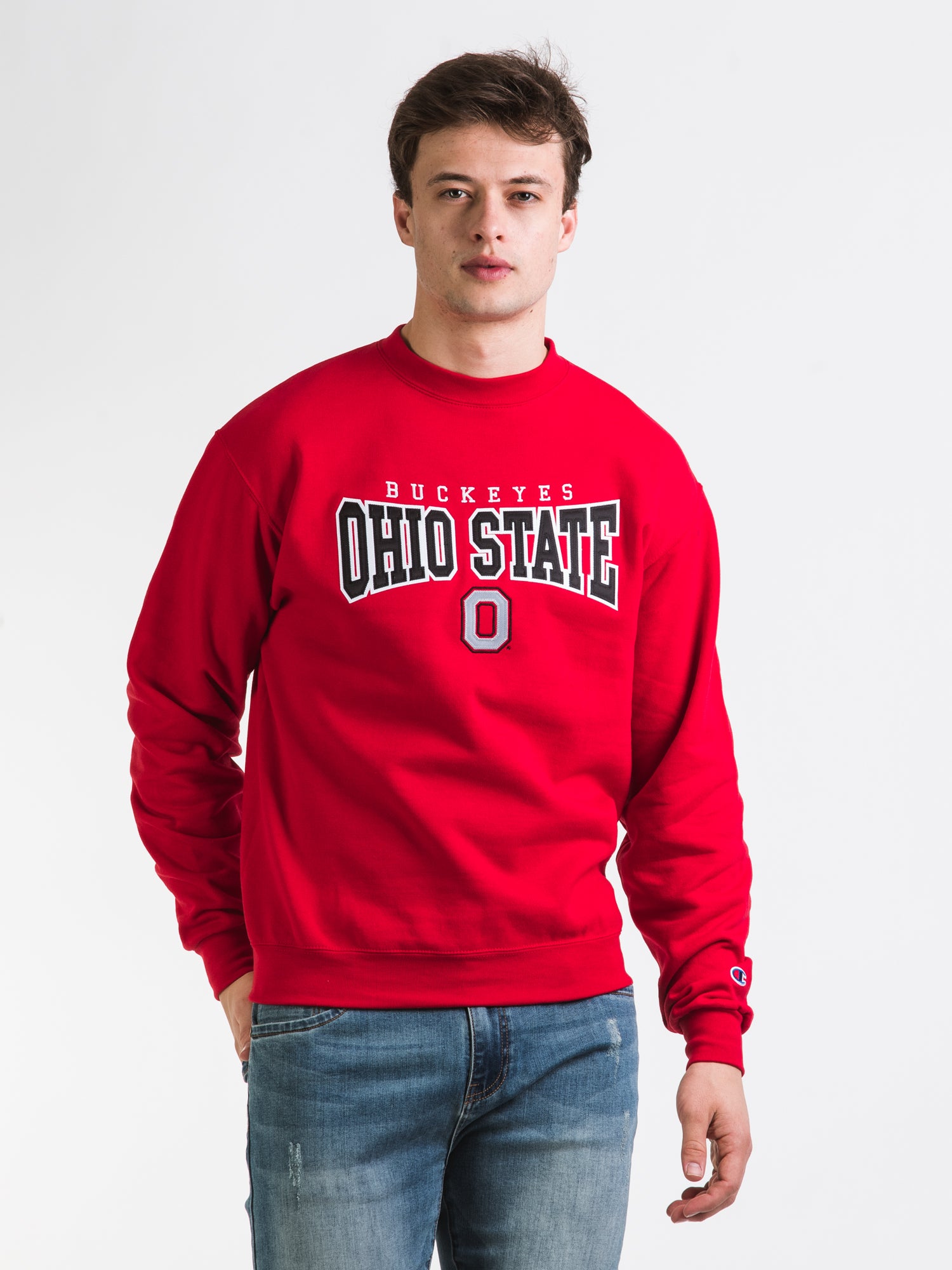 Champion Eco Powerblend Ohio State Crew Sweatshirt - Soft & Sustainable Cotton Blend, Vintage Style for Men & Women - Perfect for Game Day, College Spirit & Casual Wear