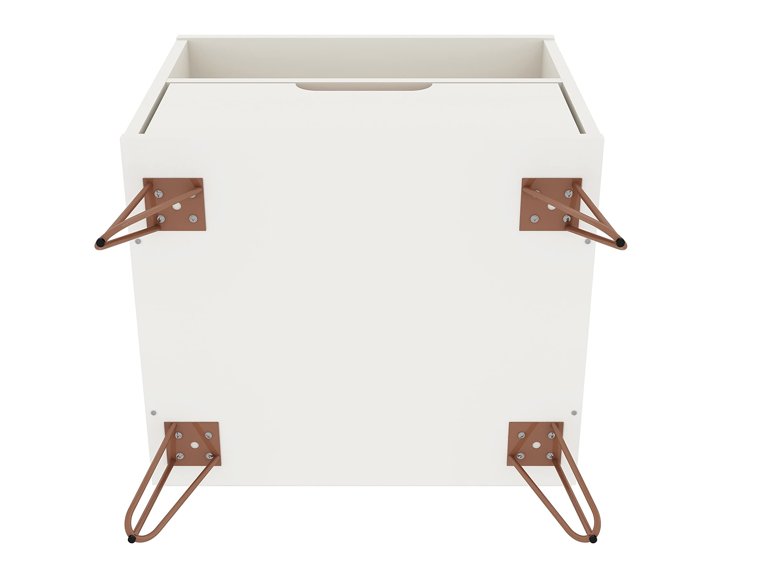 Mid Century Modern Nightstands Set of 2 - White Rockefeller Bedside Tables with Drawer & Cubby Storage | Functional Bedroom & Living Room Furniture for Home Organization | Perfect for Small Spaces & Guest Rooms