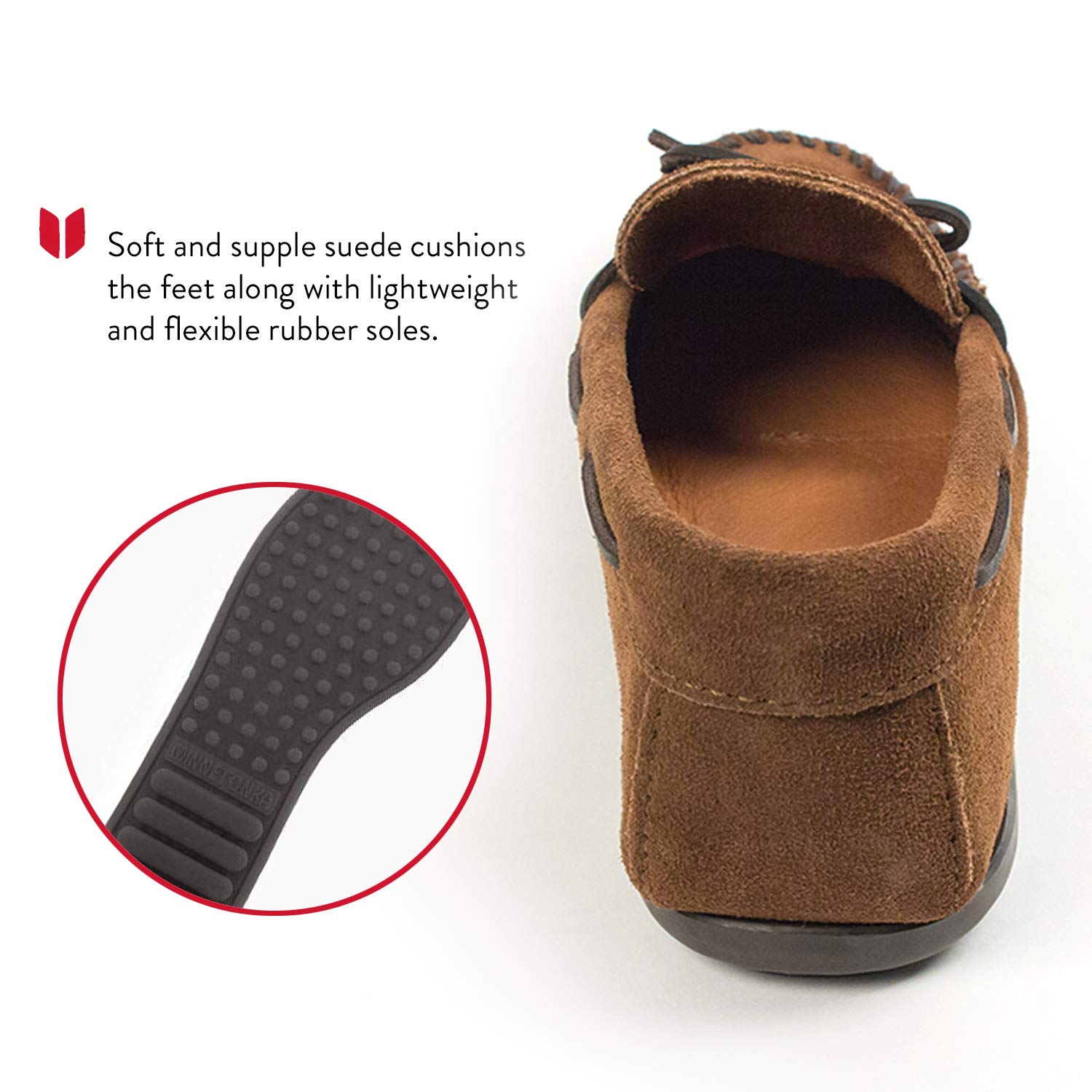 Minnetonka Men's Classic Moccasins - Genuine Leather Soft Sole Slip-On Shoes for Comfort & Style | Perfect for Casual Wear, Indoor Lounging & Travel