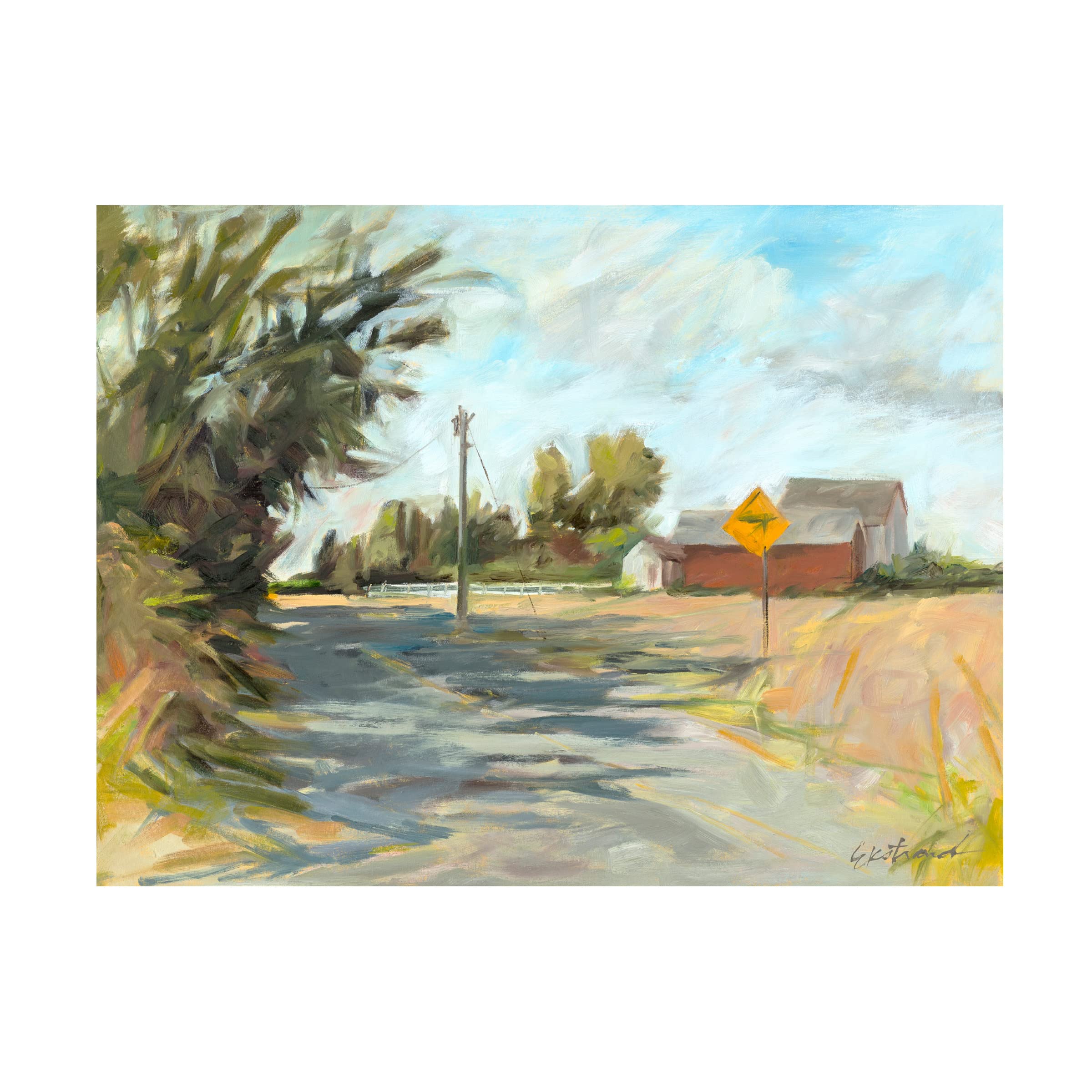 Kris Ekstrand 'Dry Slough Road' Canvas Wall Art Print - Landscape Painting for Living Room, Bedroom & Office Decor