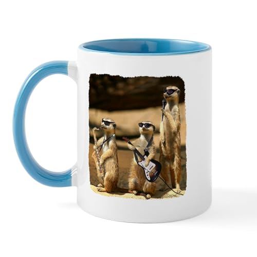 White/Blue Inside - Meerkat Trio Mug