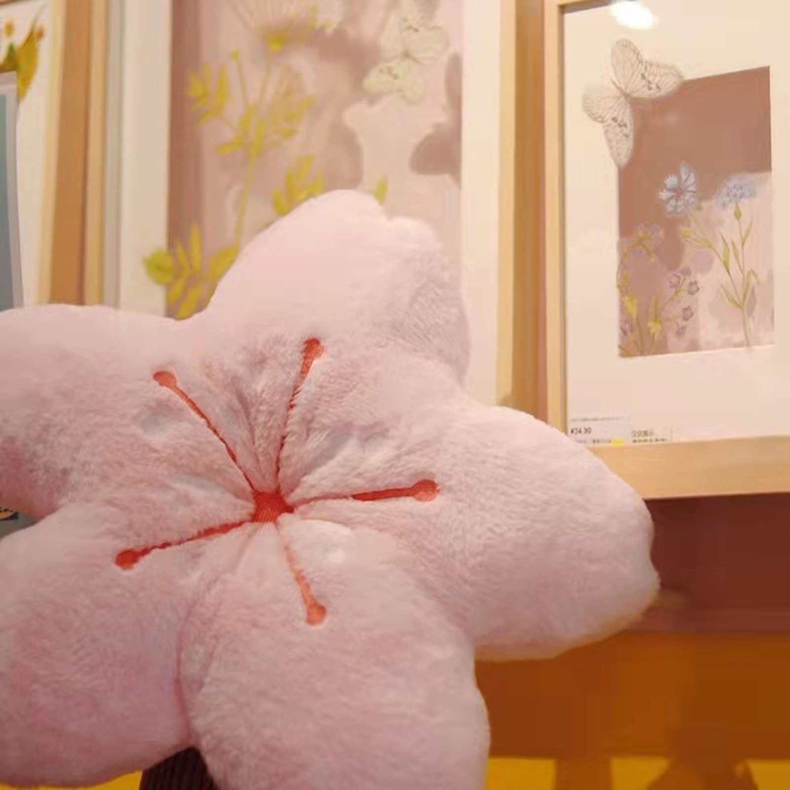 Cherry Blossom Pillow - Kawaii Pink Floral Cushion for Girls Room, Living Room Decor, Soft Plush Tatami Floor Chair Pad - Perfect for Bedroom, Bay Window, Reading Nook & Cozy Relaxation