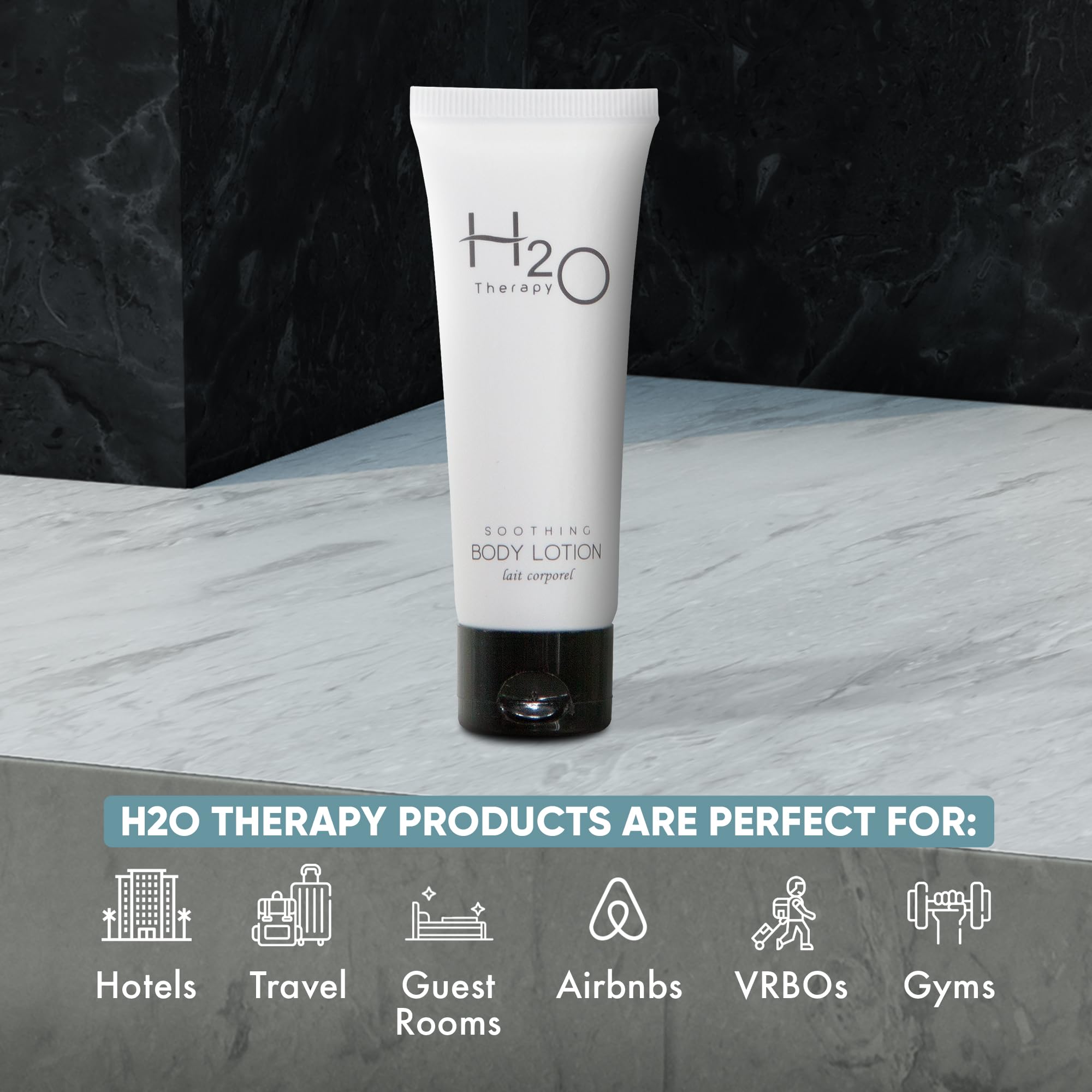 H2O Therapy Body Lotion - Travel Size 1 oz (Pack of 300) - Moisturizing Lotion for Hotels, Hospitality & Personal Use - Perfect for Guests, Travel & Mini Skincare
