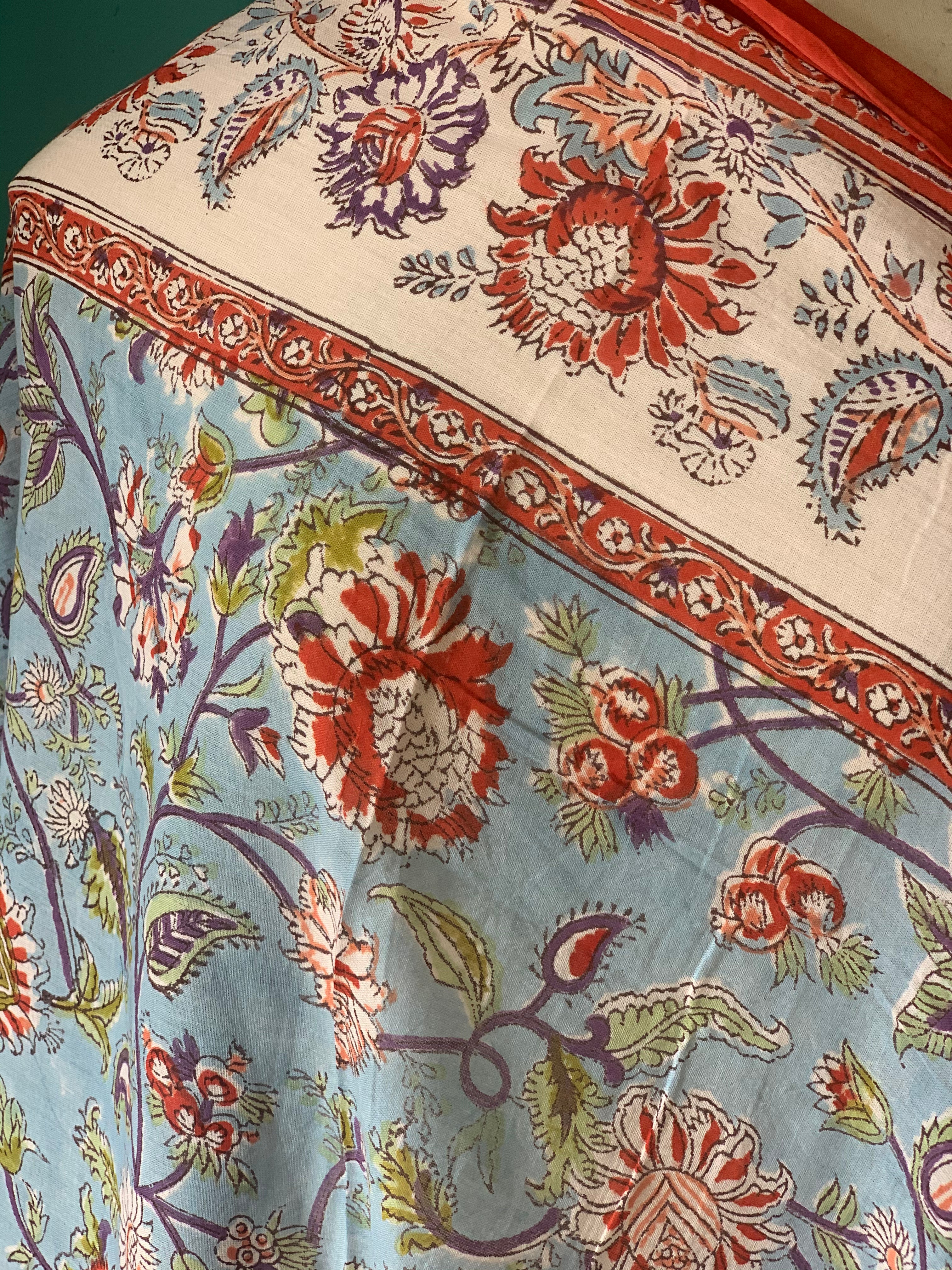 Hand Block Printed Cotton Sarong Pareo - New Collection for Beach, Pool & Summer Fashion | Lightweight & Stylish Cover-Up