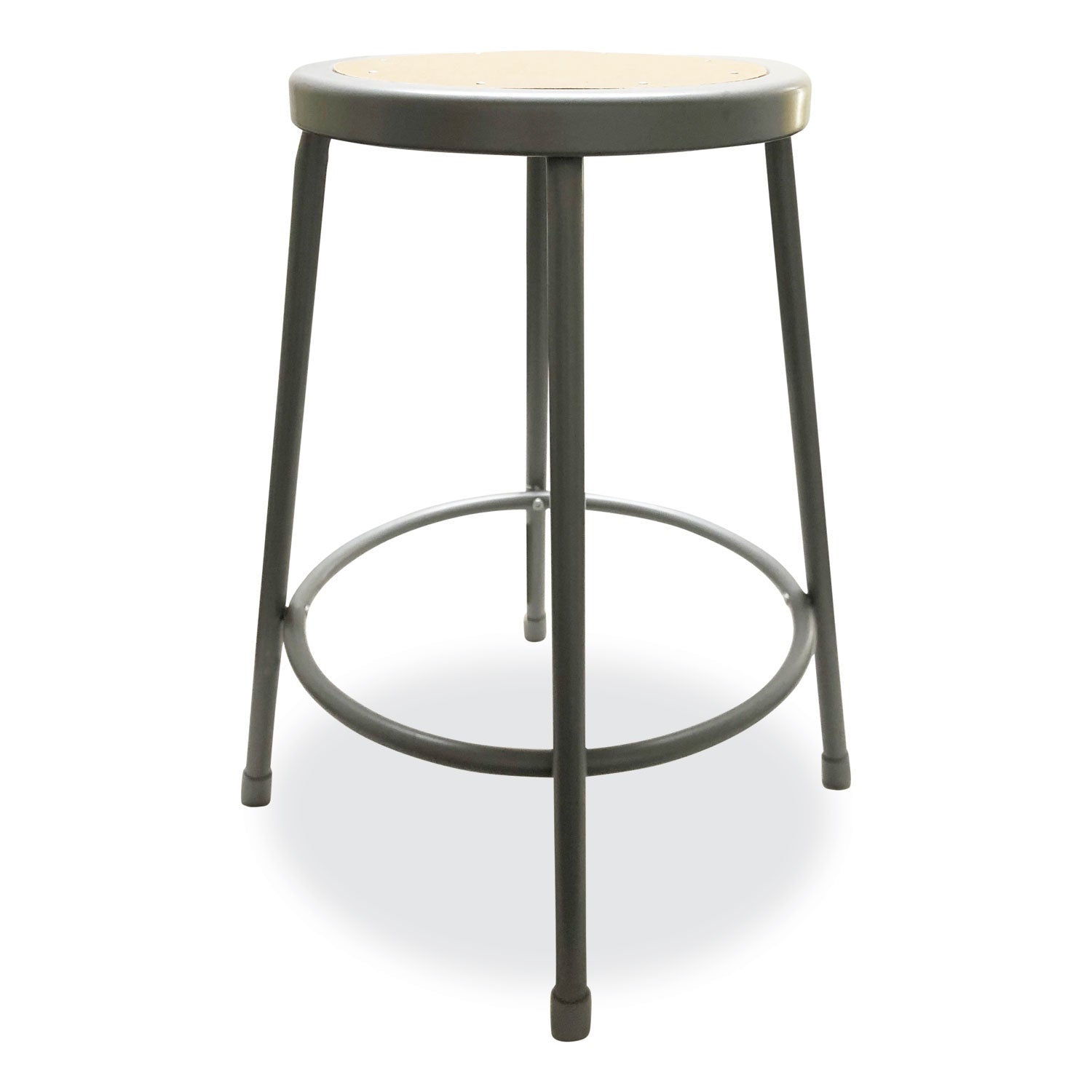 Alera® Heavy Duty Industrial Metal Shop Stool - Backless Design, 300 lb Weight Capacity, 24