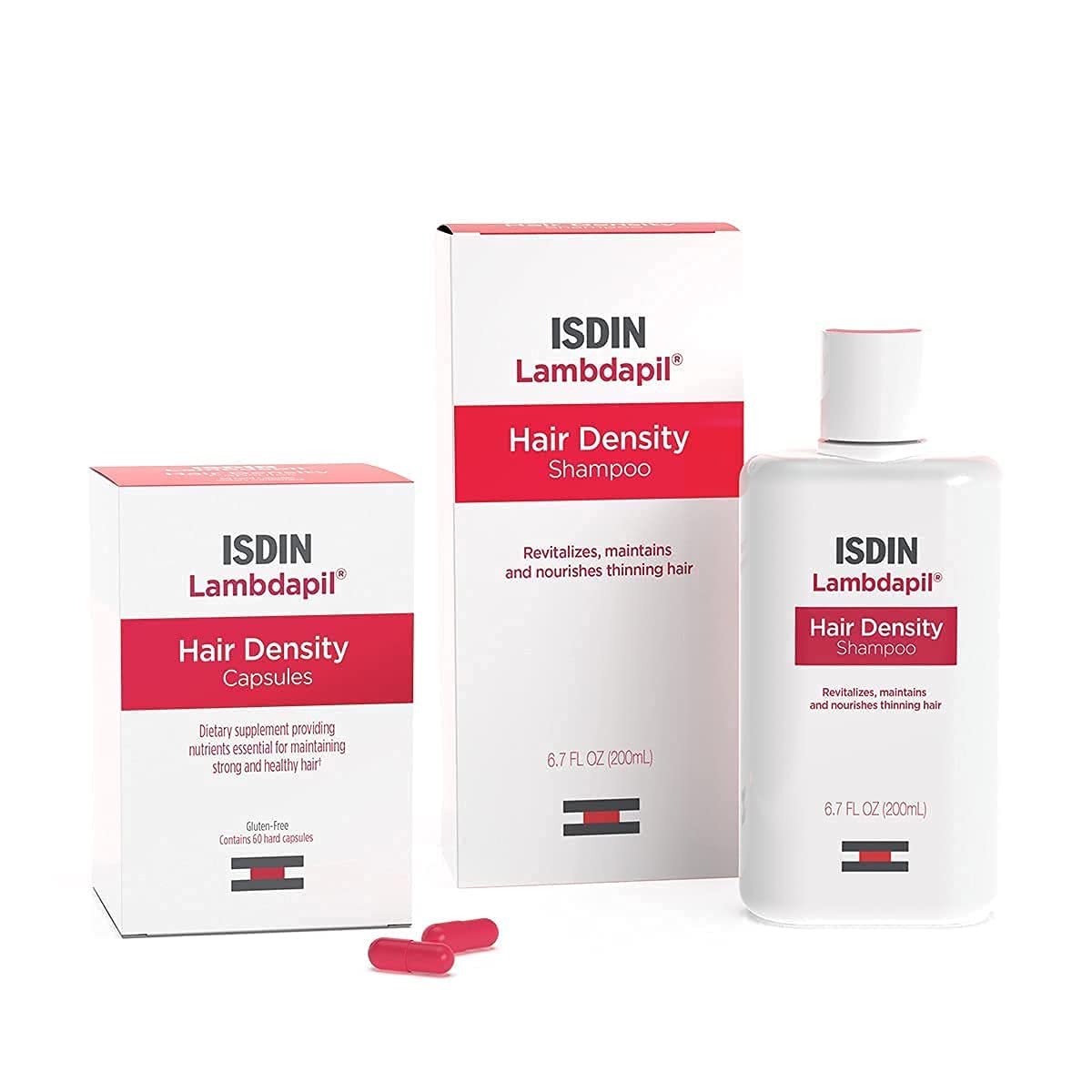 ISDIN Hair Growth Bundle - Lambdapil Density Shampoo & Dietary Supplement for Stronger, Thicker Hair | Hair Loss Treatment & Scalp Care for Men & Women | Perfect for Daily Hair Regimen & Thinning Hair Solutions