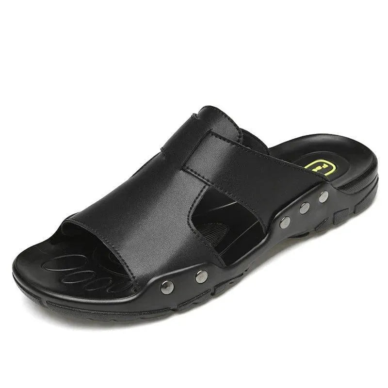 Comfortable Summer Slip On Leather Sandals for Women - Breathable & Lightweight Casual Shoes for Beach, Vacation, and Everyday Wear