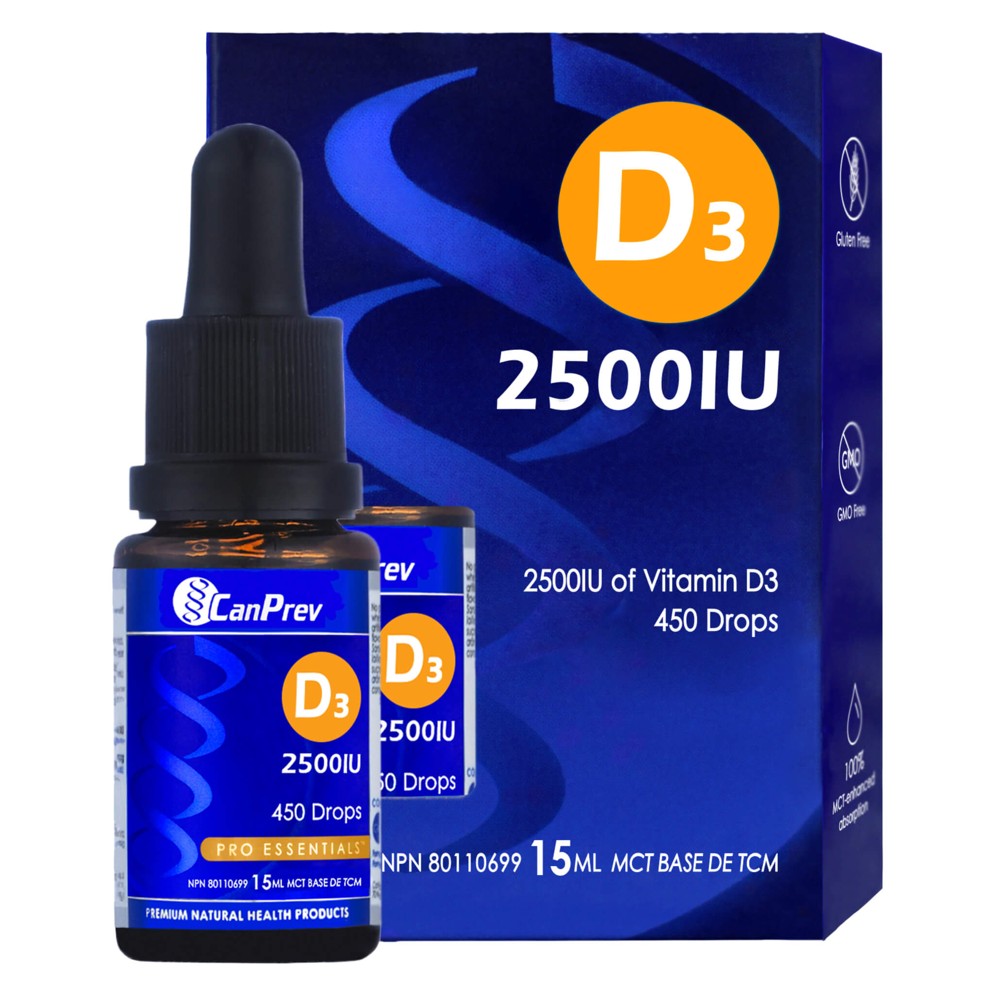 Vitamin D3 Drops 2500 IU with MCT Oil - 15ml Liquid Supplement for Immune Support, Bone Health & Energy Boost - Perfect for Daily Use at Home or Travel