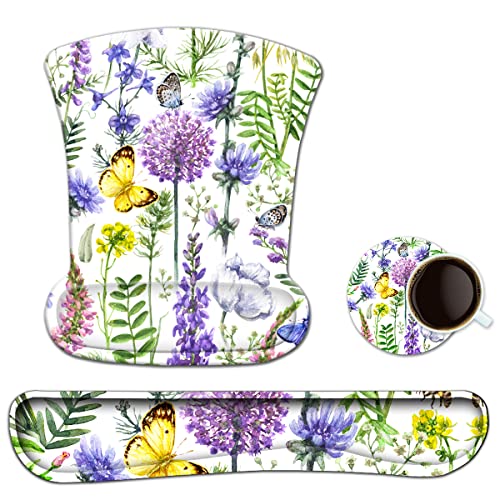 Purple Floral Yellow Butterfly