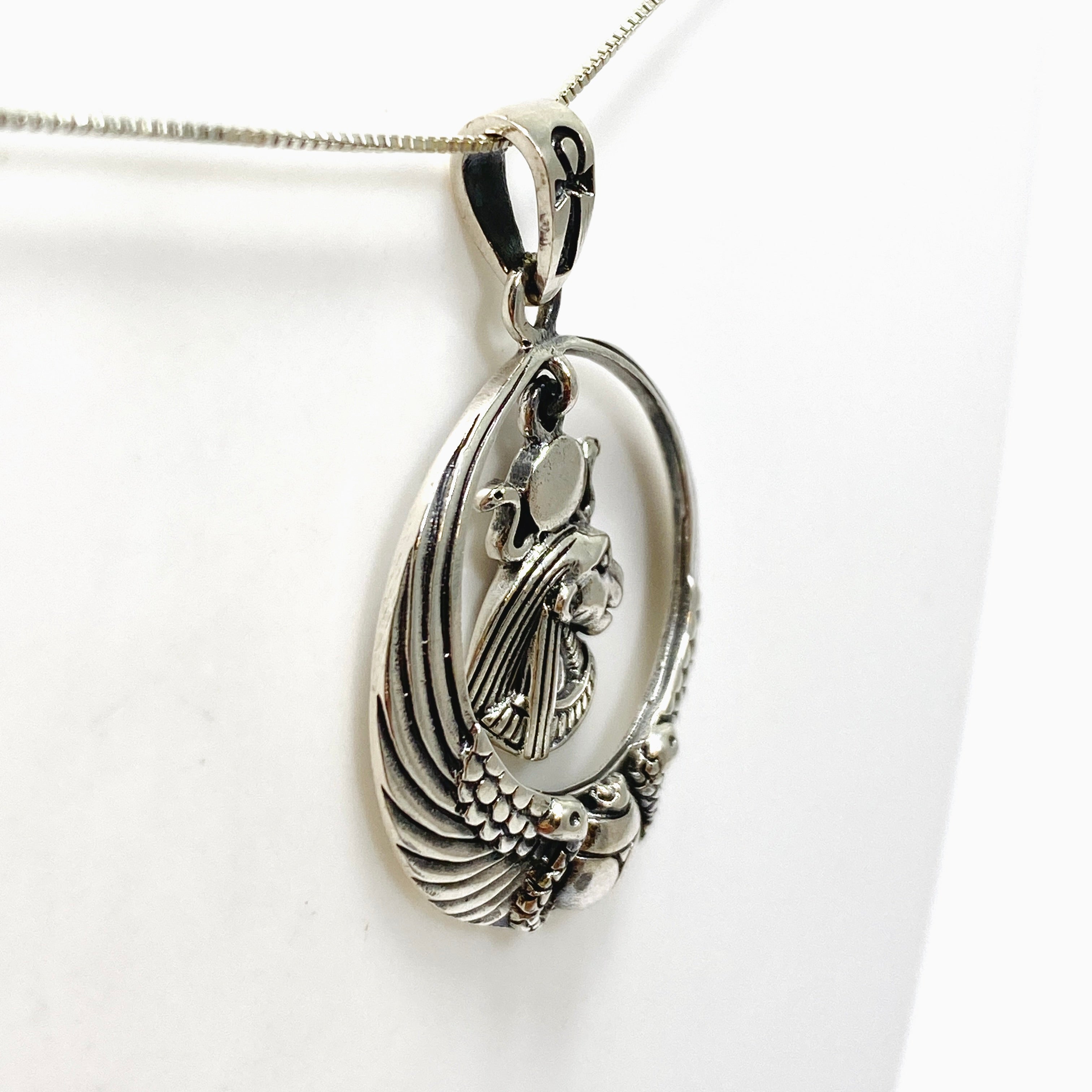 Sekhmet Lion Head Pendant with Scarab & Ankh - Ancient Egyptian Jewelry - Sterling Silver Necklace for Women - Perfect for Spiritual Protection & Boho Fashion