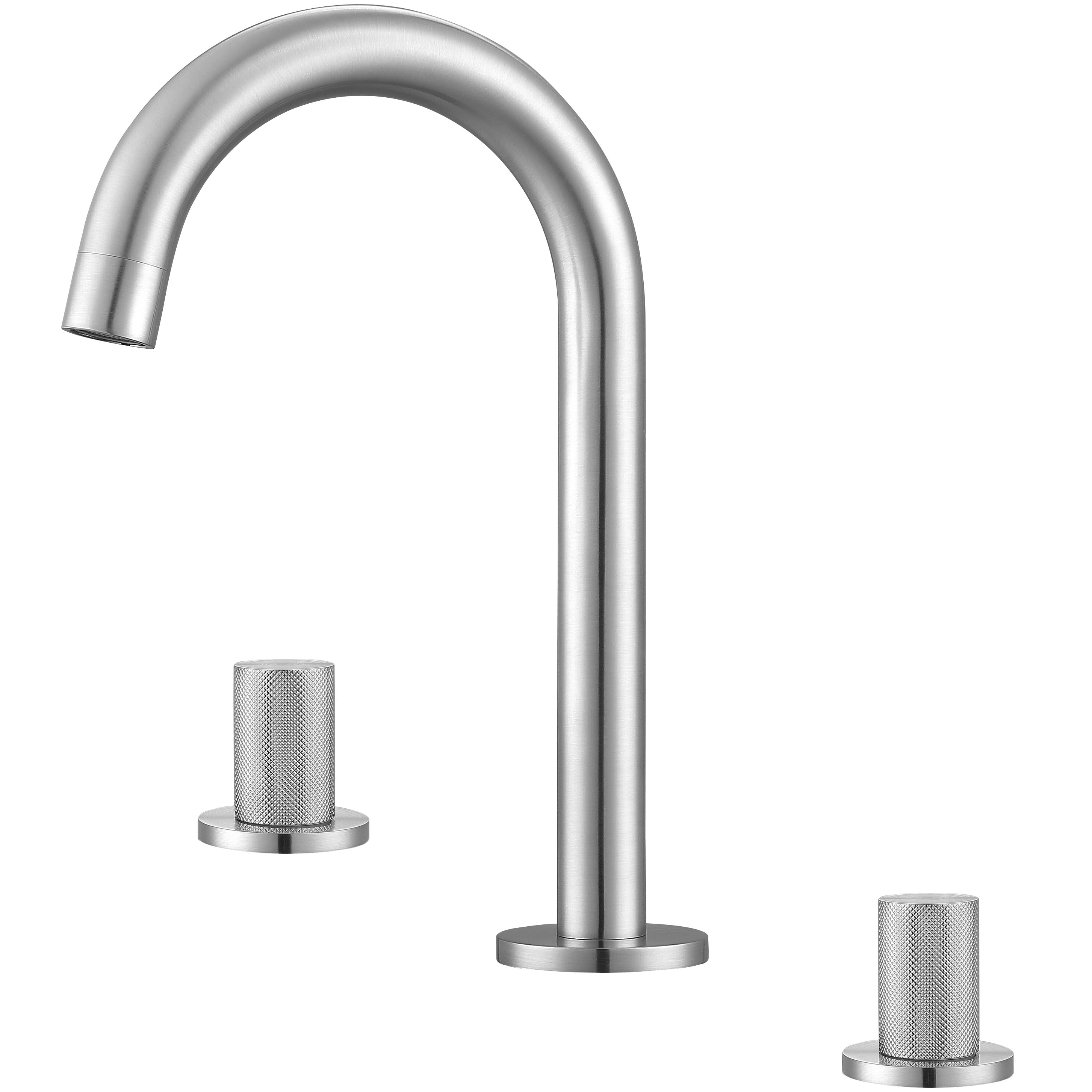 Ancona Industria Series Widespread Bathroom Faucet in Brushed Nickel - Modern Waterfall Design for Vanity Sinks, Powder Rooms & Guest Bathrooms