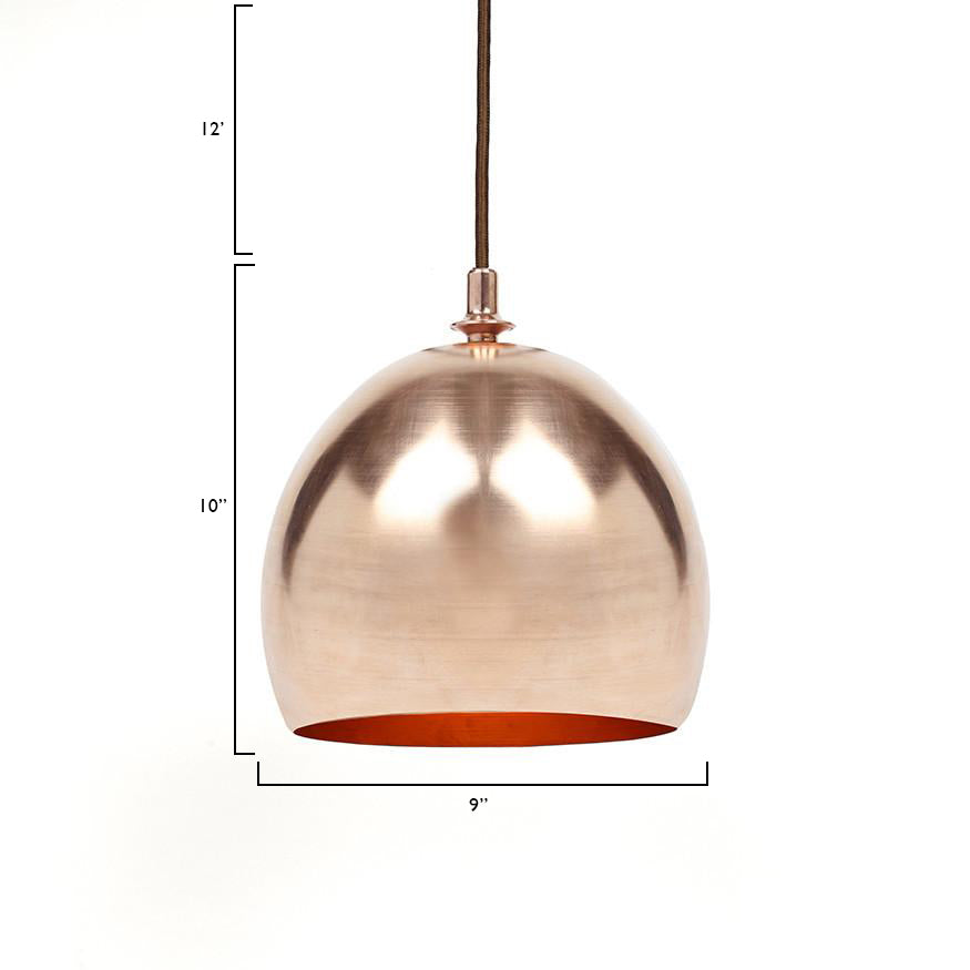 Vintage Copper Finial Dome Pendant Light - Handcrafted Industrial Ceiling Fixture for Dining Room, Kitchen Island & Bedroom Lighting