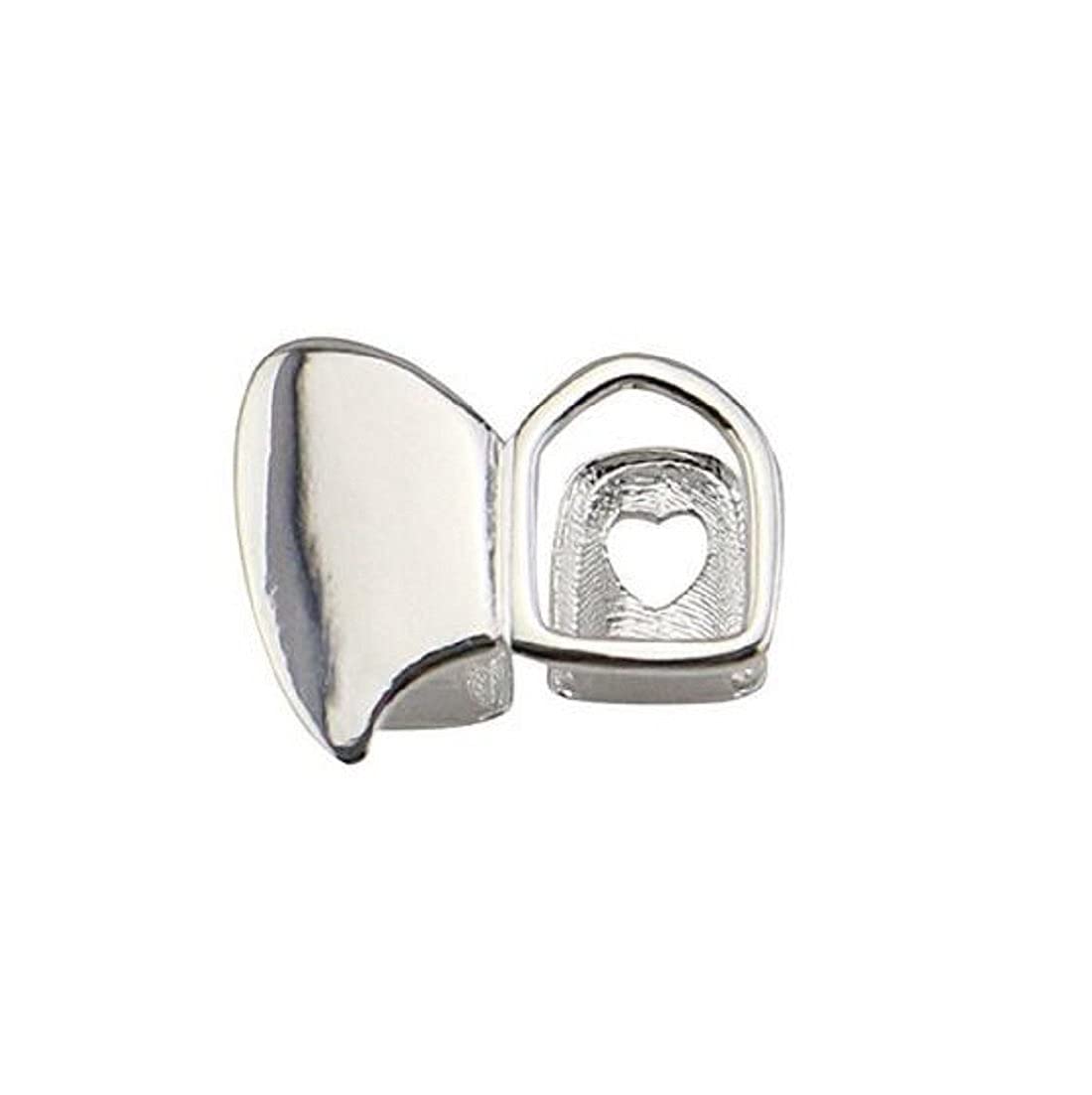 14K Rose Gold & Silver Vampire Fang Grills - Double Vampire Teeth Grillz for Men & Women - Perfect for Halloween, Cosplay, and Hip Hop Fashion