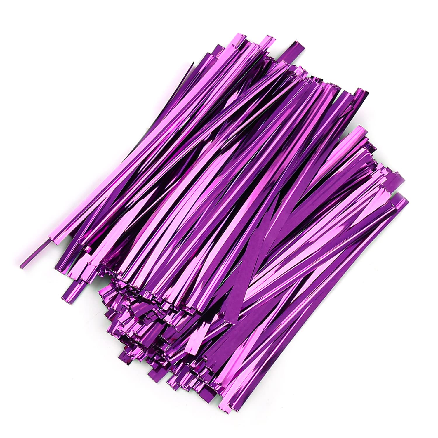800Pcs 3 Inch Metallic Purple Bread Twist Ties for Candy Treat Bags, Party Gift Wrapping, Bakery Packaging - Bulk Food Storage & Organization Supplies