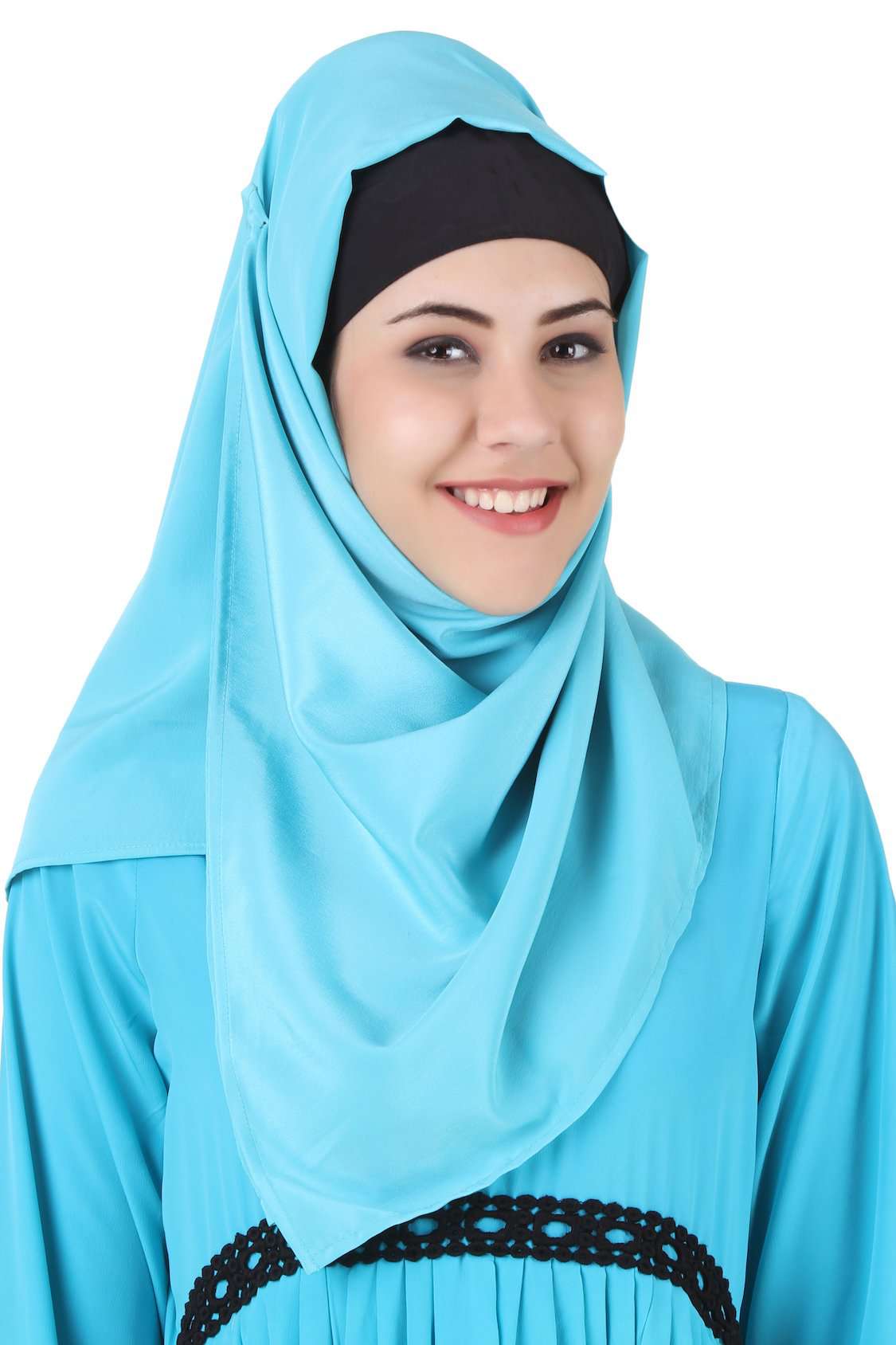 Makalah Maternity Turquoise Crepe Hijab - Soft Muslim Headscarf for Pregnant Women - Perfect for Prayer, Nursing, and Everyday Wear