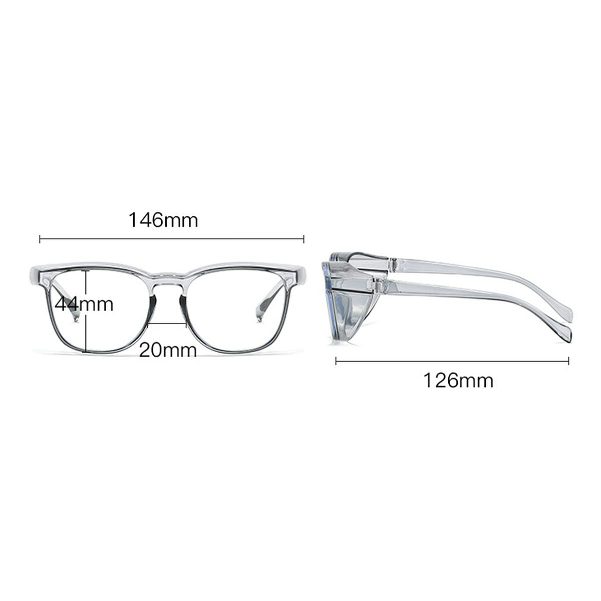 Photochromic Bifocal Safety Reading Glasses for Women & Men - Transparent Square Frame Transition Lenses - Perfect for Outdoor Work, Reading, and Computer Use