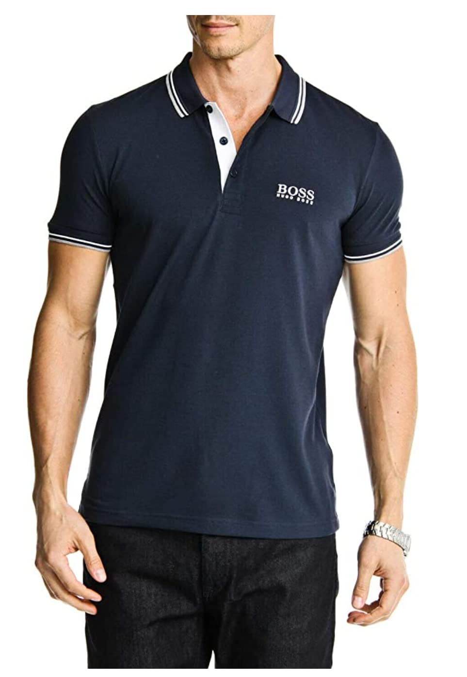 BOSS Men's Classic Fit Polo Shirt - Breathable Cotton, Short Sleeve, Casual & Business Wear - Perfect for Office, Golf, and Everyday Outfits