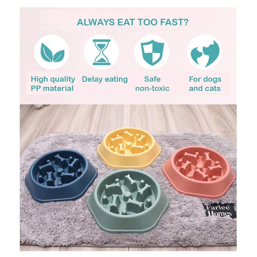 CAISHOW Slow Feeder Dog Bowl - Anti-Gulping Pet Food Dish for Healthy Eating, Bloat Prevention & Mental Stimulation - Non-Slip Interactive Design for Small & Medium Dogs - Perfect for Fast Eaters, Mealtime Enrichment & Portion Control
