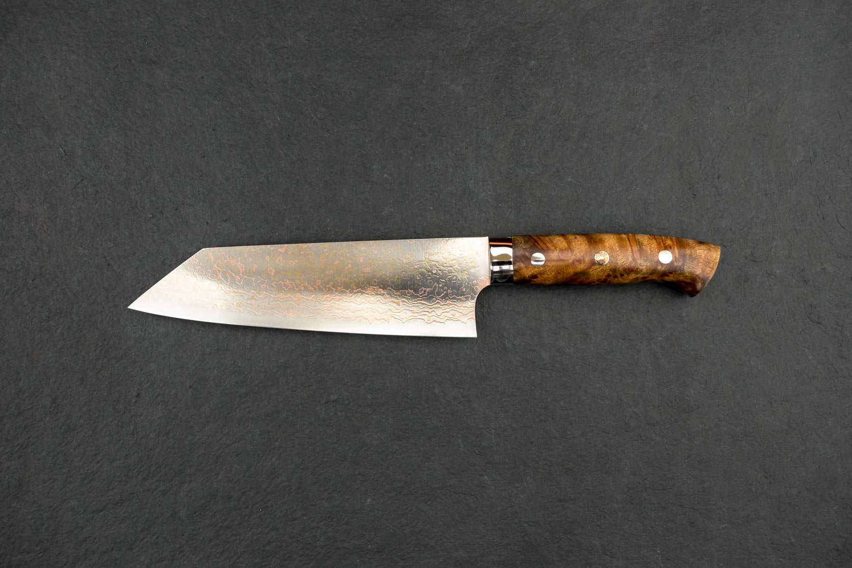 Takeshi Saji VG10W Rainbow Damascus Western Bunka Knife 180mm - Premium Japanese Kitchen Knife for Slicing, Dicing & Precision Cooking