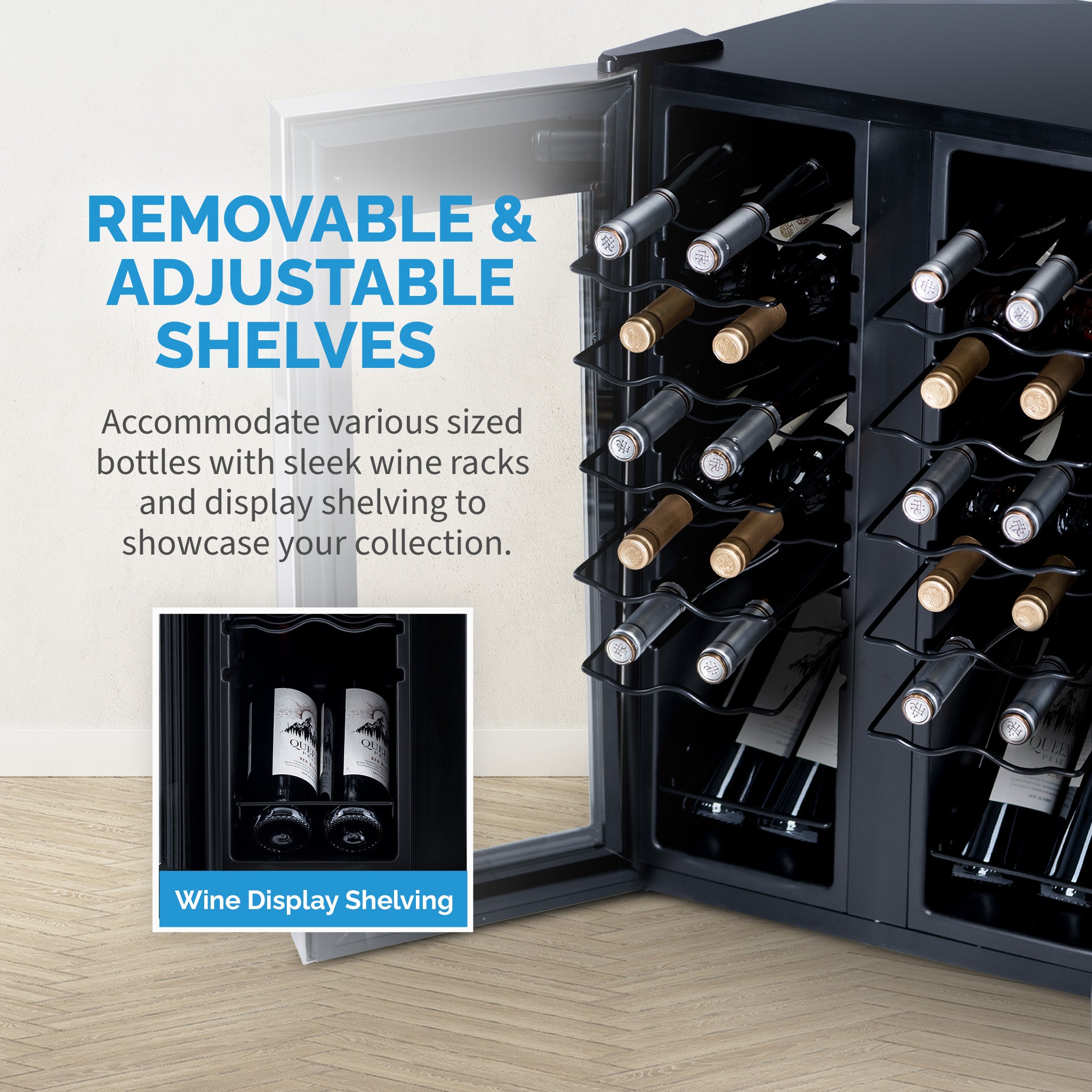 Newair® 24 Bottle 20 Inch Stainless Steel Freestanding Dual Zone Wine Cooler - Perfect for Home Bars, Restaurants & Wine Cellars