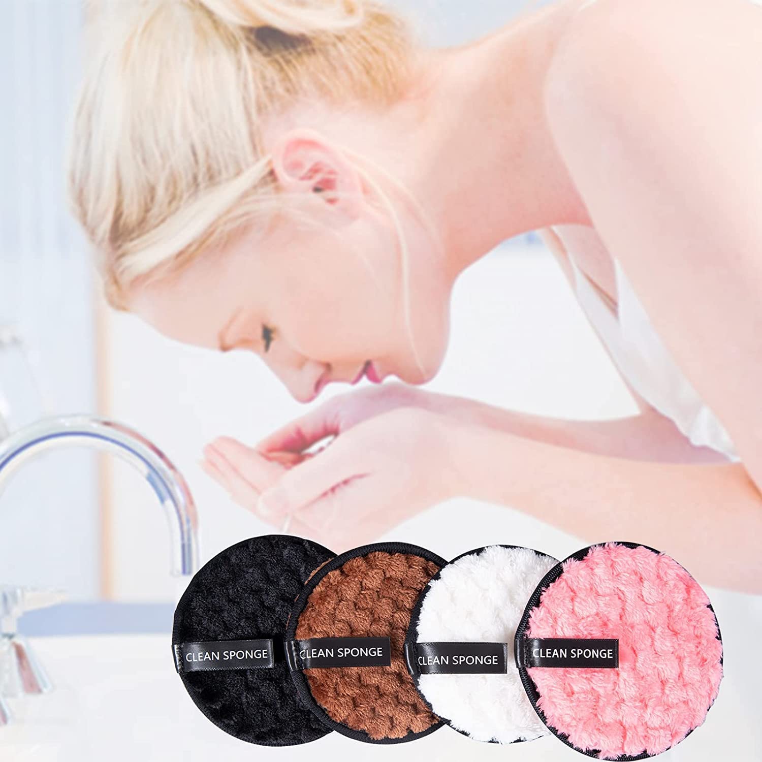 Jangra Reusable Makeup Remover Sponge Pads - 3 Pack Microfiber Cleansing Pads for Mascara, Eyeshadow & Deep Facial Cleansing | Gentle Makeup Removal Wipes for Daily Skincare Routine