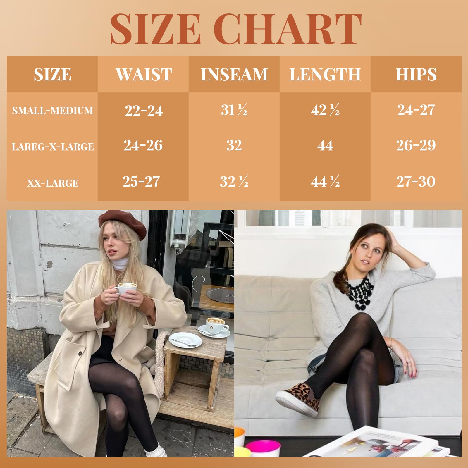 NexiEpoch Fleece Lined Tights for Women - Warm Thermal Leggings for Winter Outfits