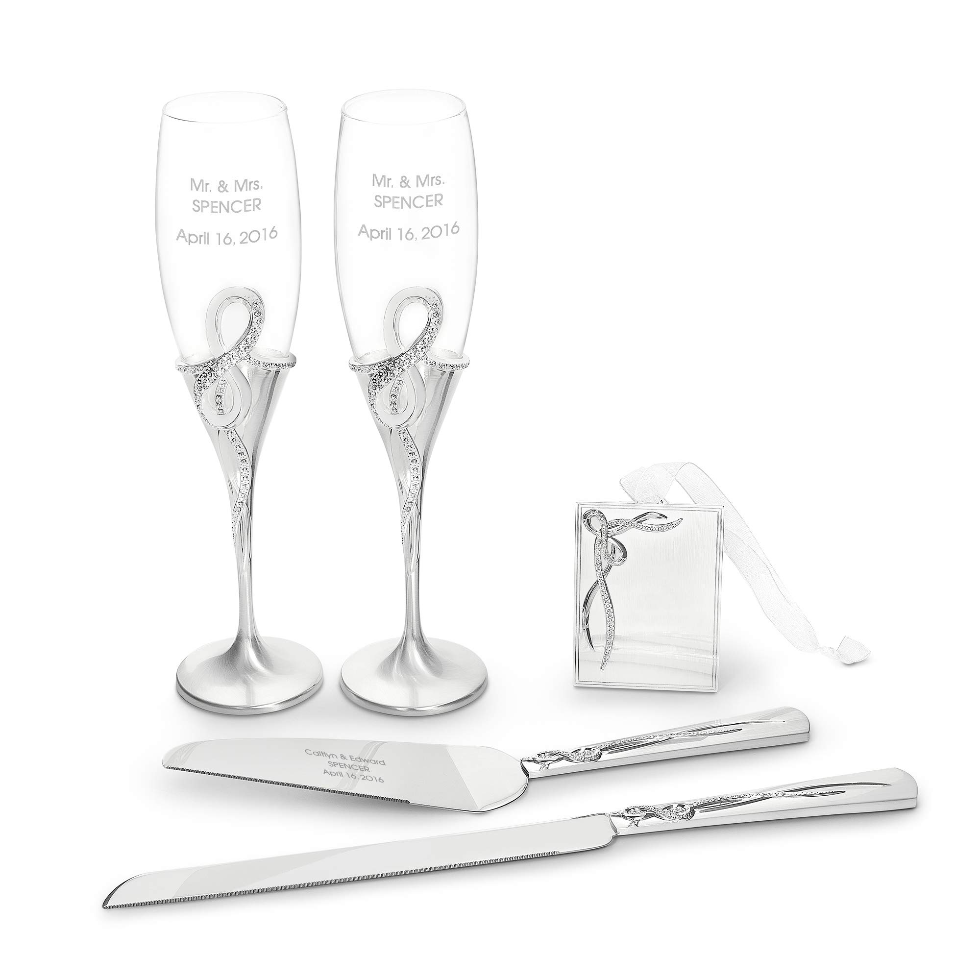 Personalized Infinity Wedding Gift Set - Engraved Keepsake for Couples - Free Customization - Perfect for Anniversaries, Engagements & Bridal Showers