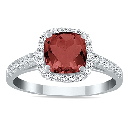 10k White Gold Garnet