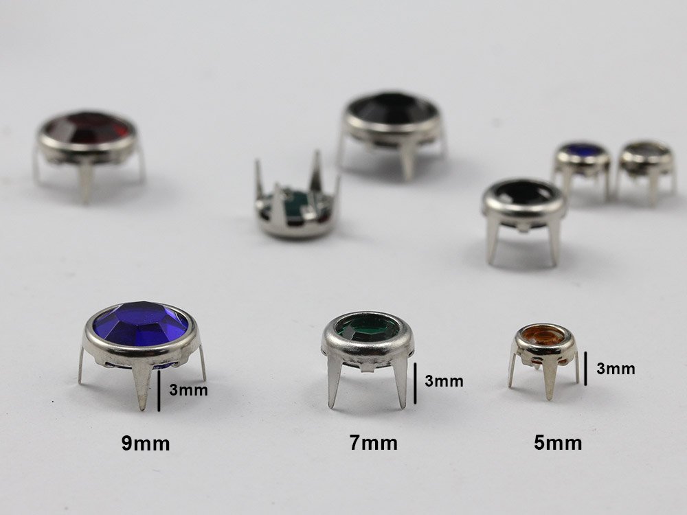 Allstarco 7mm Crystal CH38 Rhinestone Studs - 30-100pcs for Bedazzling, Nail Art, Garment & Leather Embellishments | DIY Shoe, Belt & T-Shirt Decoration | Perfect for Fashion Accessories & Craft Projects