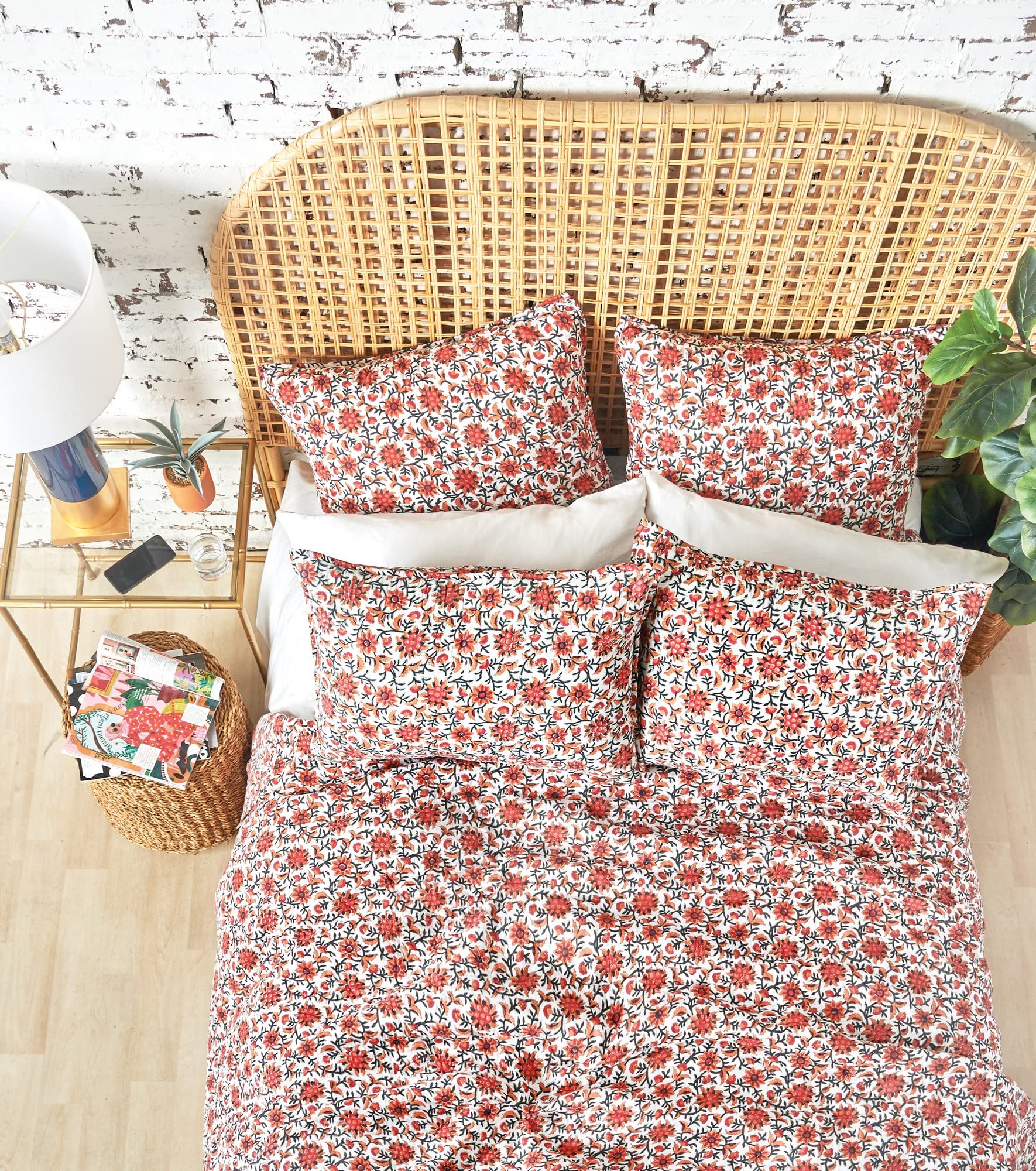 Carol & Frank Colley Full/Queen Quilt Set - Soft & Cozy Orange Bedding for All Seasons | Perfect for Master Bedroom, Guest Room & Dorm Decor