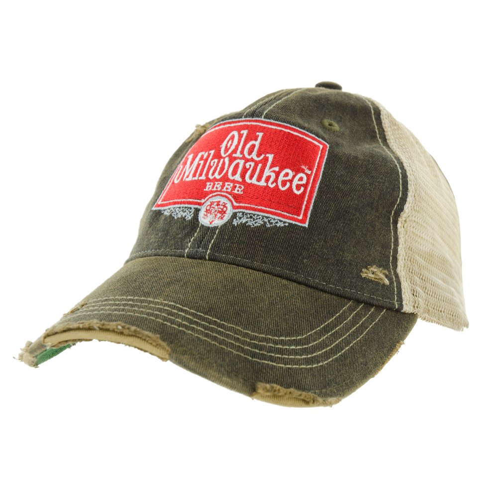 Vintage Unisex Old Milwaukee Trucker Hat - Black Distressed Snapback Cap for Men & Women - Perfect for Casual Wear, Outdoor Adventures & Retro Fashion Enthusiasts