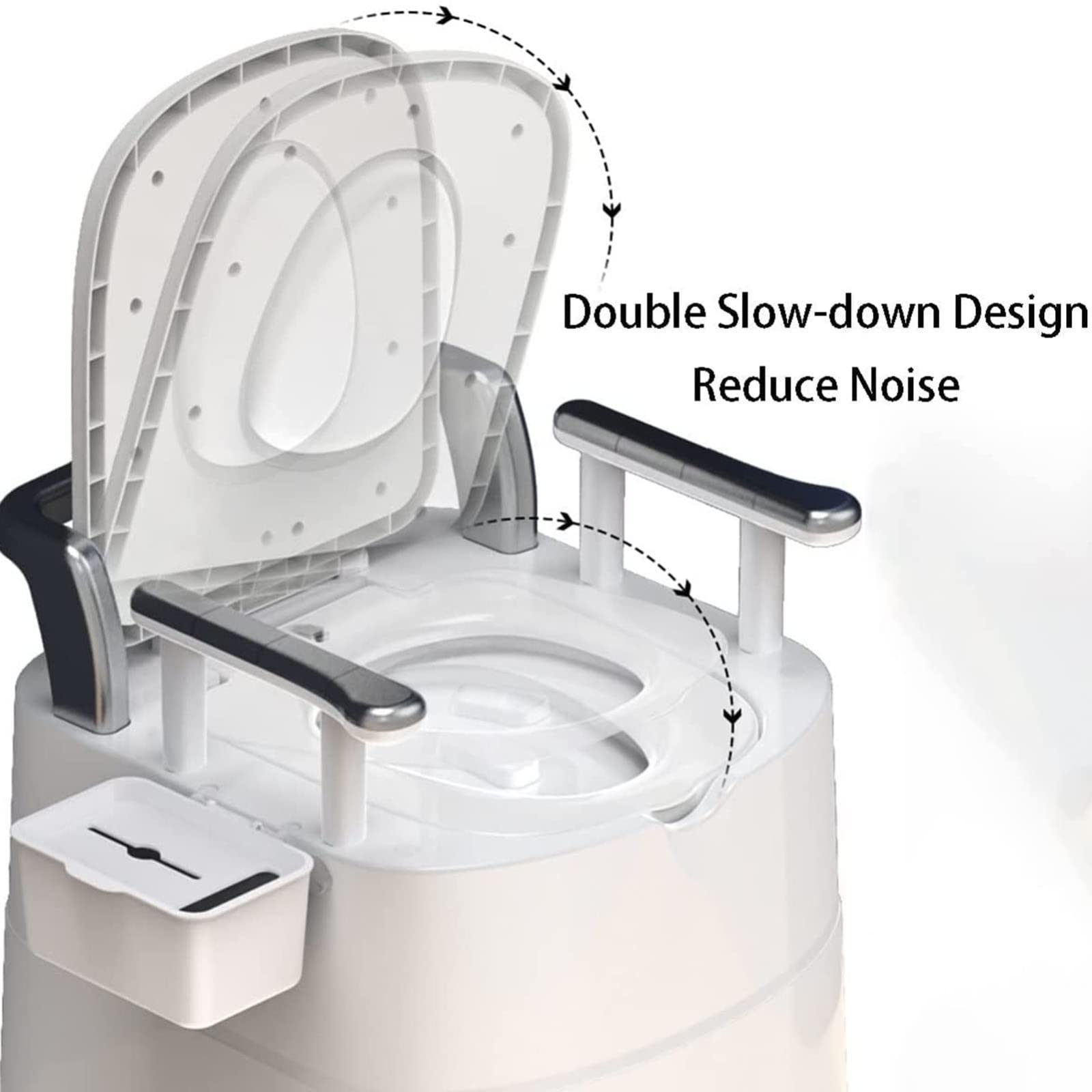 LXBH Heavy Duty Bariatric Commode Chair 500 lbs Capacity - Extra Wide Bedside Toilet with Padded Seat & Back Support - Stand Alone & Over-The-Toilet Commode (White/Gray) - Ideal for Elderly Care, Post-Surgery Recovery & Home Healthcare