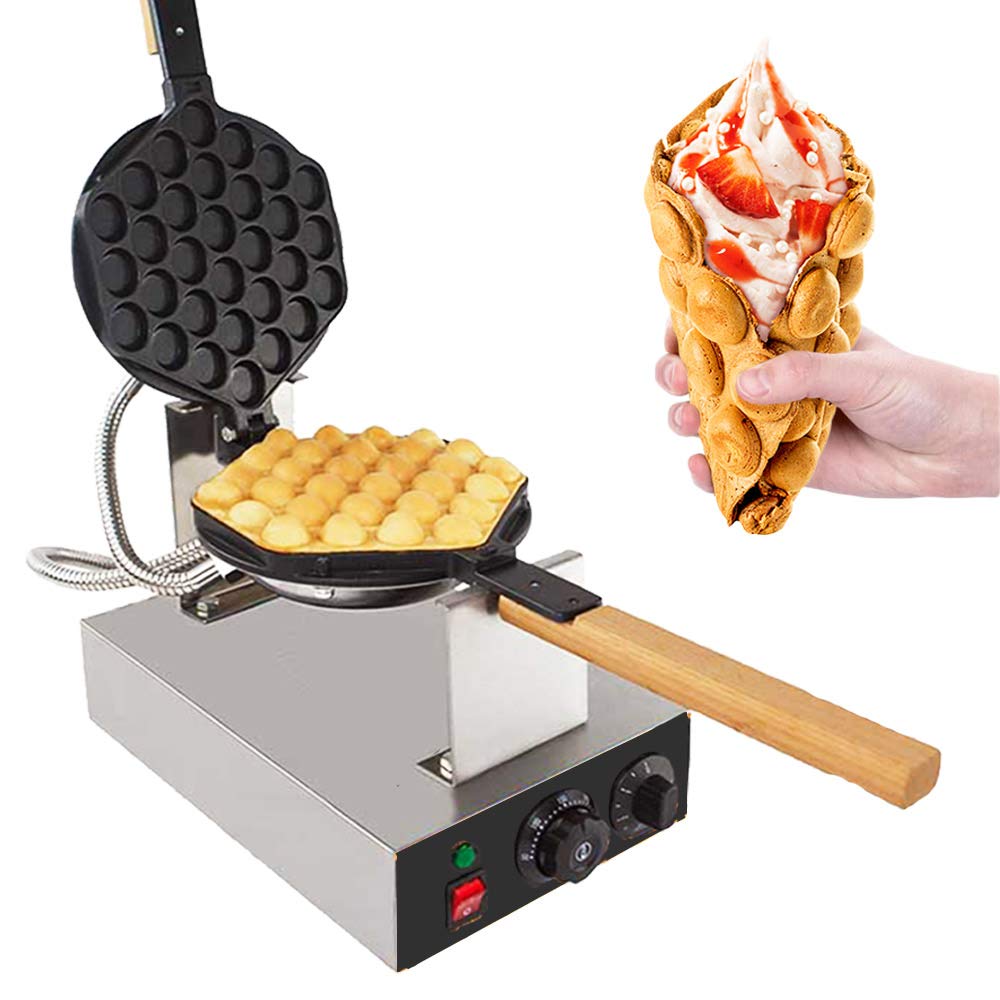 Electric Bubble Waffle Maker Machine - 110V Non-Stick Manual Waffle Iron for Homemade Egg Puffs & Bubble Waffles - Perfect for Breakfast, Desserts, and Party Snacks