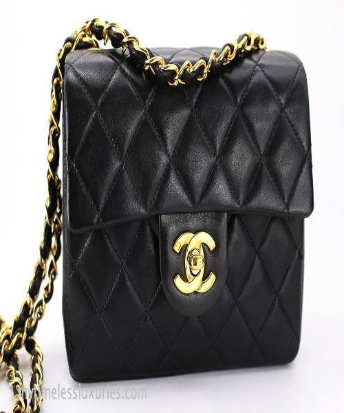 Chanel Mini Flap Bag Black Lambskin Gold Hardware - Luxury Crossbody Purse for Women, Perfect for Date Night & Special Occasions
