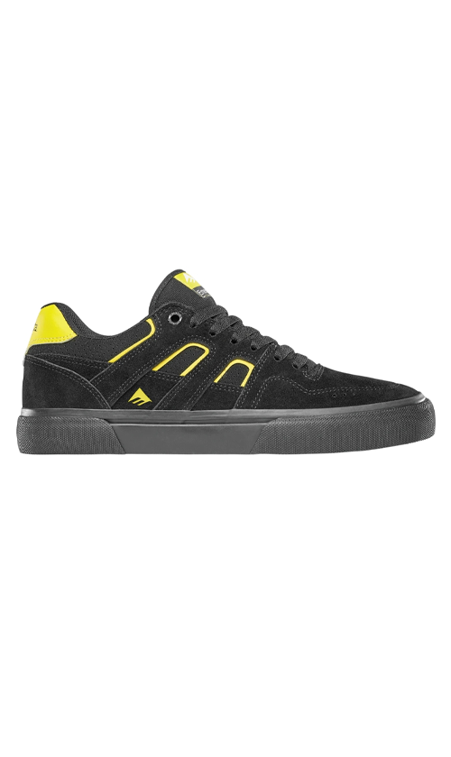 Emerica Tilt G6 Vulc Skate Shoes for Men - Black/Yellow/Black - High-Performance Skateboarding Shoes for Street & Park Riding