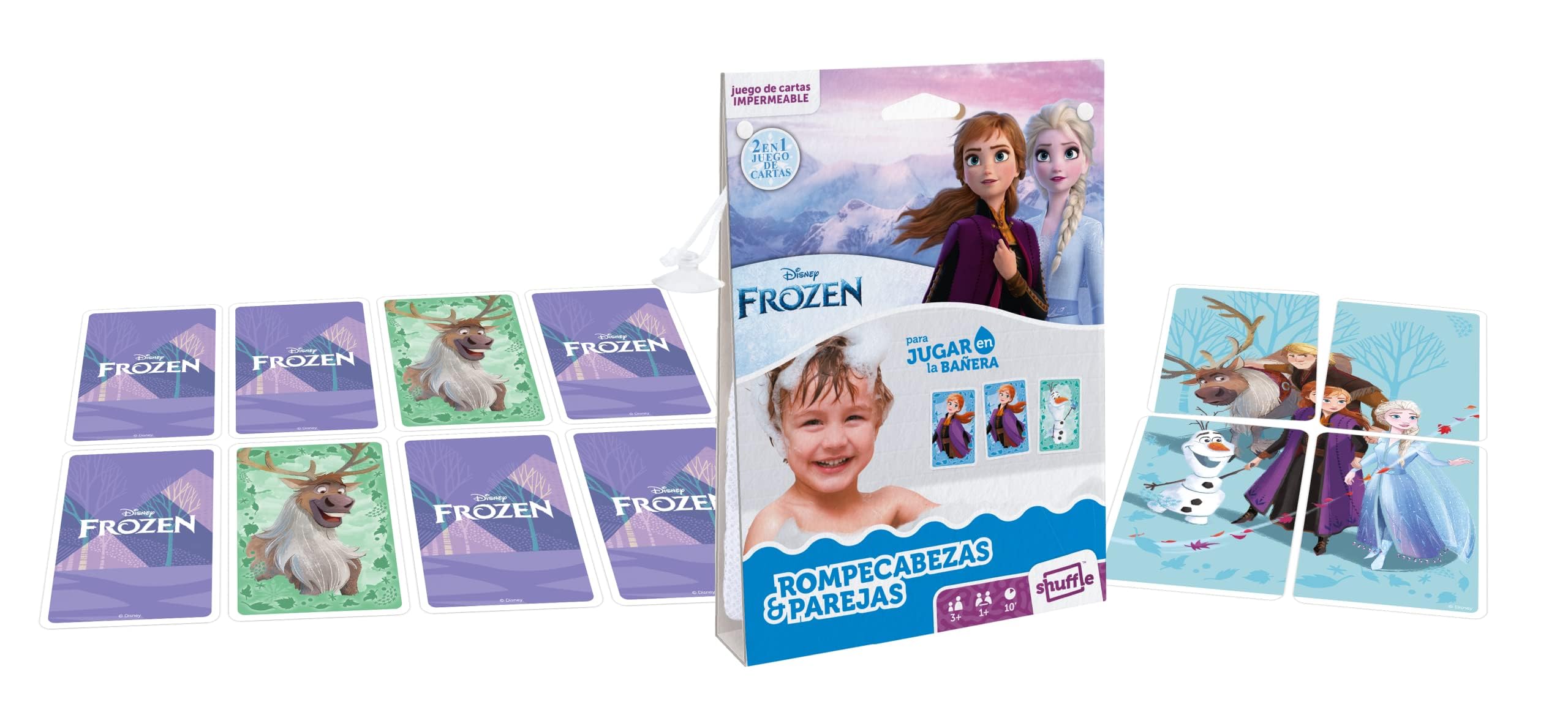 Shuffle Frozen Waterproof Kids Playing Cards - Durable Matching & Puzzle Game for Children - Perfect for Travel, Parties & Indoor Fun