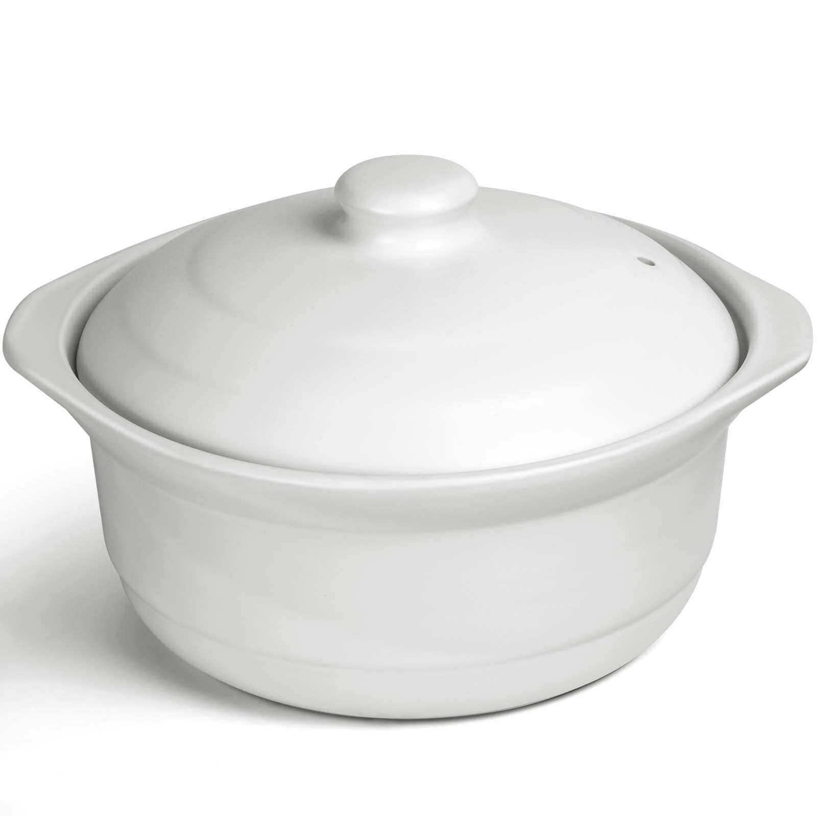 1.9-Quart Ceramic Cooking Pot with Lid - Clay Earthenware Casserole Stew Pot for Stovetop & Oven - Traditional Chinese Stockpot for Soups, Stews & Braising - Perfect for Slow Cooking & Serving Dishes
