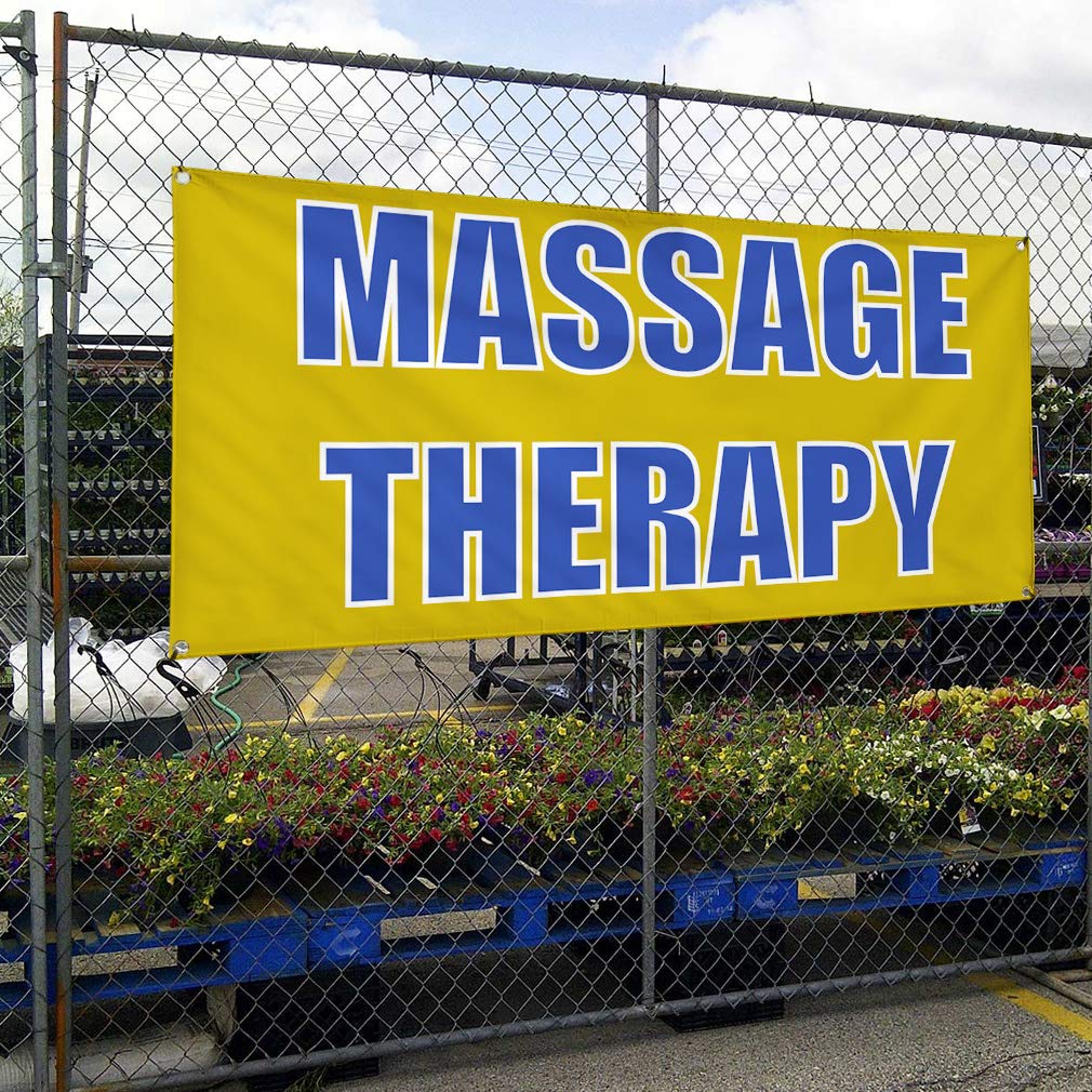 Custom Vinyl Banner for Massage Therapy & Business Advertising - Weatherproof Outdoor Yard Signs with 8 Grommets (48x96 Inches) - Perfect for Storefronts, Events & Trade Shows