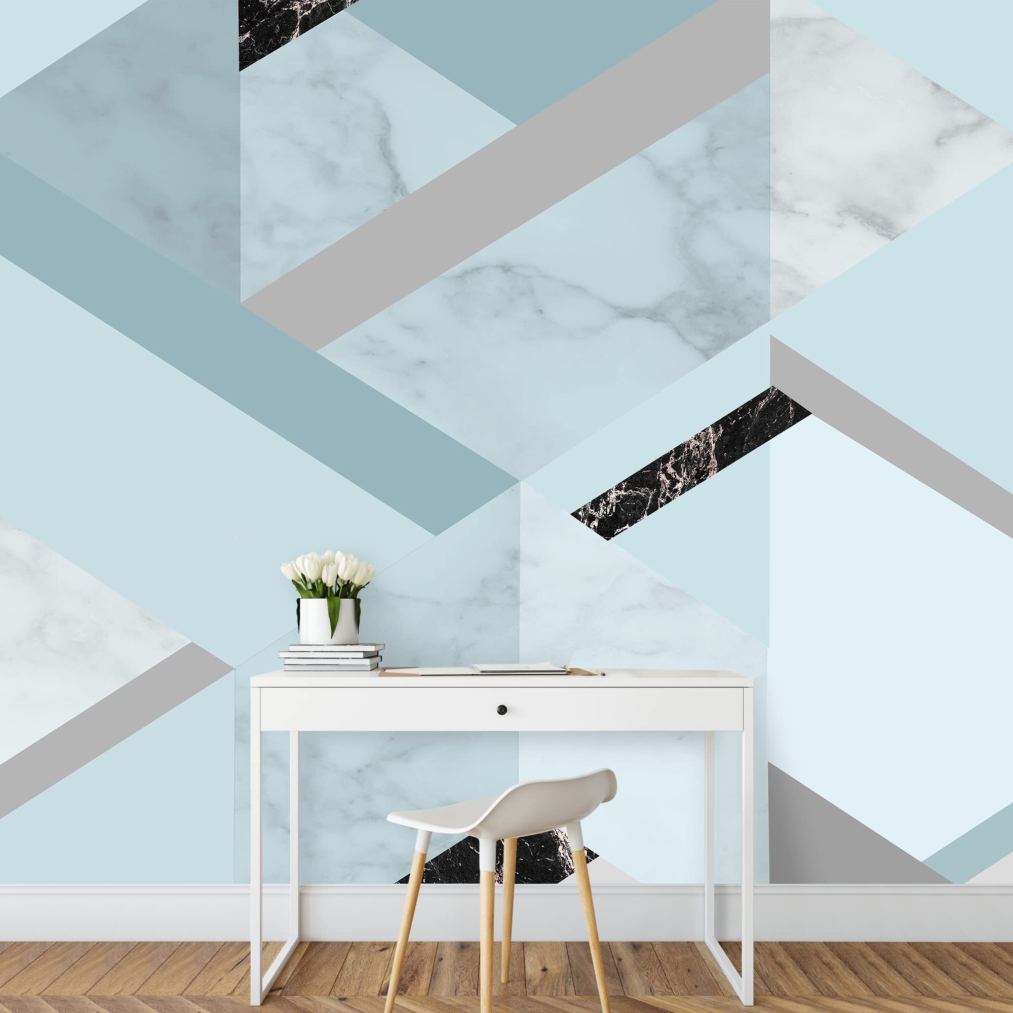 Abstract Geometric Peel and Stick Wallpaper - Removable Wall Mural for Bedroom Decor (100x144 inches) - Perfect for Accent Walls, Nursery, Living Room & Home Office