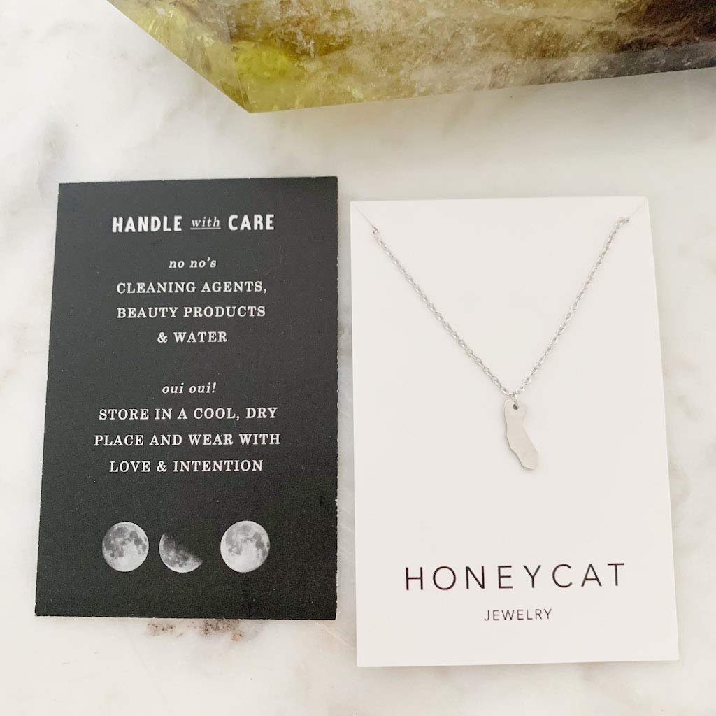 HONEYCAT California Necklace - Minimalist Delicate Jewelry in Gold, Rose Gold or Silver | Perfect for Everyday Wear, Gifts & Special Occasions