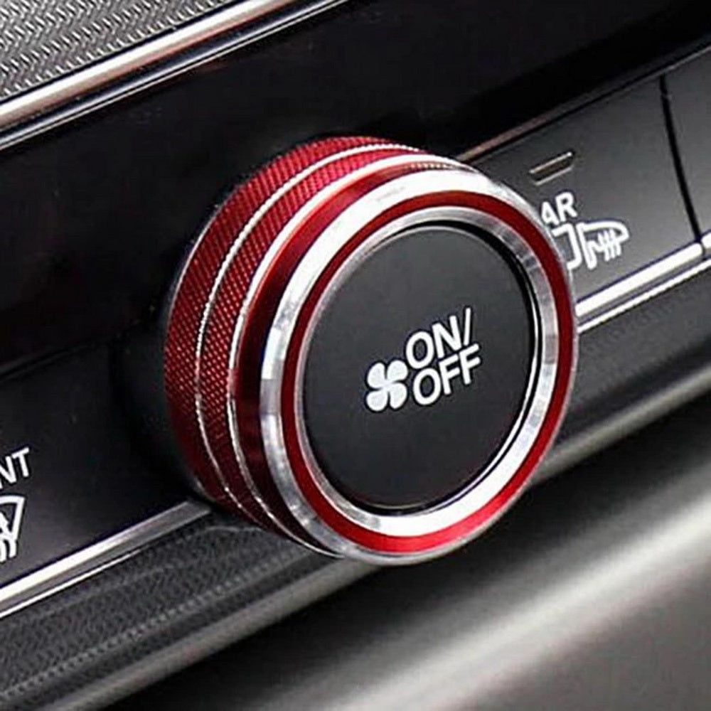3-Piece Sport Red AC Climate Control Switch Knob Ring Covers for 2018-2022 Honda Accord - Upgrade Interior & Protect Buttons (Perfect for Car Enthusiasts & DIY Modifications)