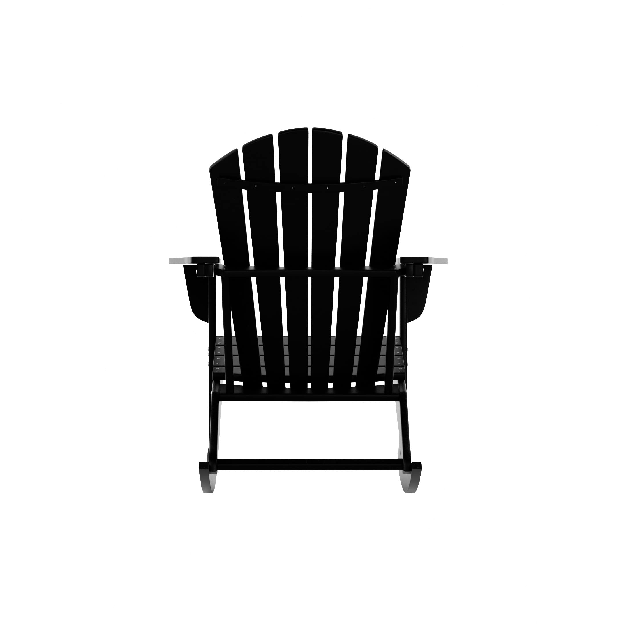 WestinTrends Dylan Outdoor Rocking Chair - All-Weather Poly Lumber Seashell Adirondack Rocker - 350 lb Weight Capacity - Black Patio Rocking Chair for Porch, Garden, Backyard & Indoor Use - Perfect for Relaxing, Reading & Enjoying Outdoor Spaces