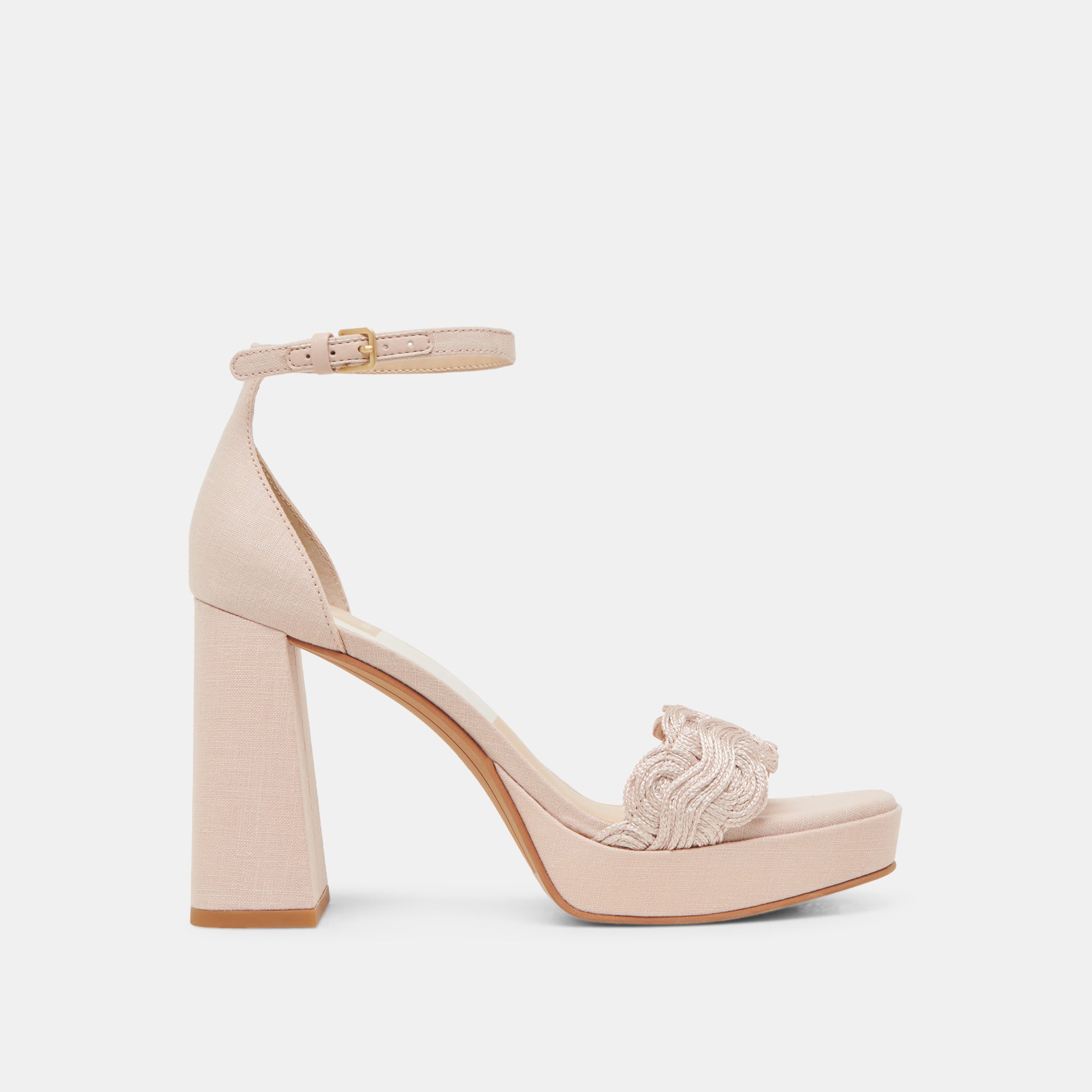 PELTIN Women's Light Pink Woven Raffia Heels - Comfortable Summer Wedge Sandals for Beach, Party & Vacation