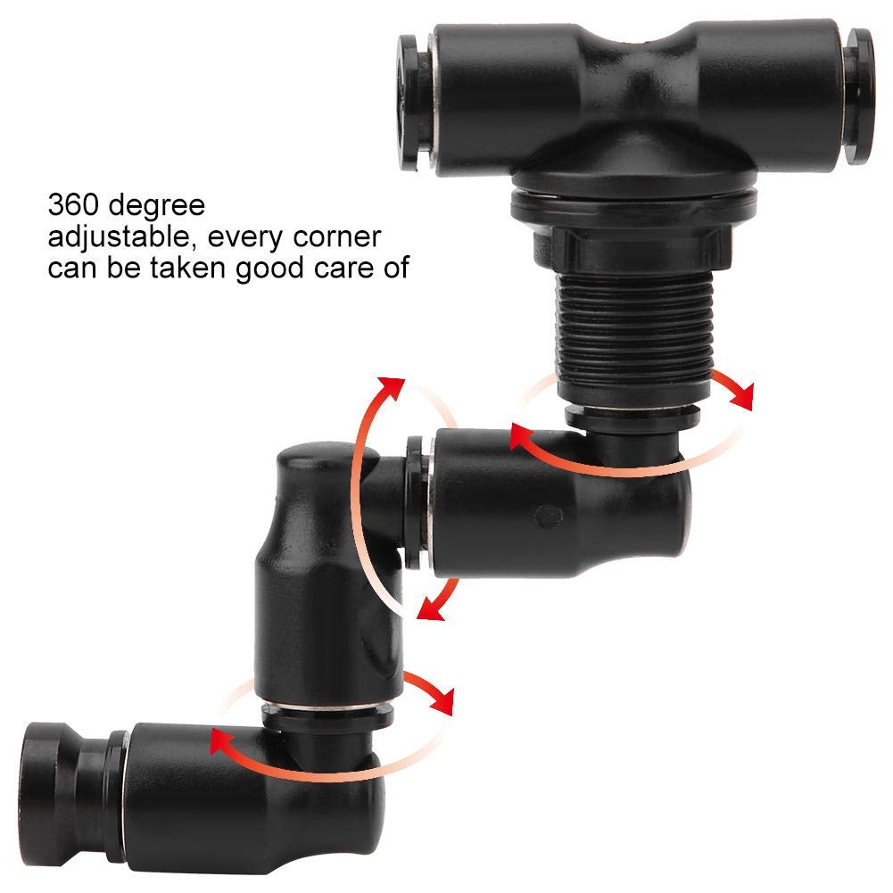 Bewinner 360° Adjustable Reptile Fogger Nozzle - Black Rainforest Mist Maker & Cooling System for Terrariums, Vivariums & Reptile Tanks | Creates Perfect Humidity for Frogs, Snakes & Tropical Pets