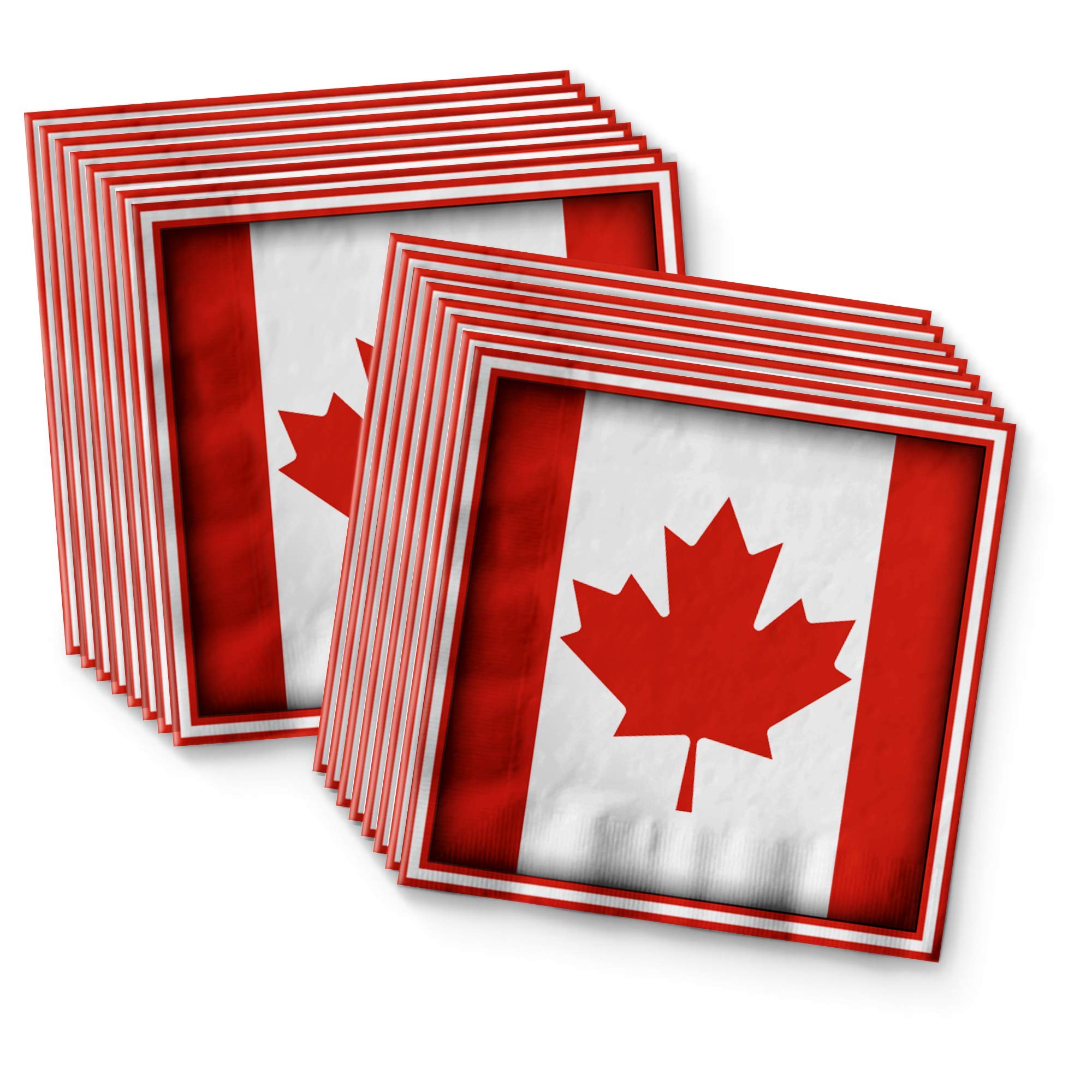 Canada Flag Themed Party Supplies Set - 16-Piece Tableware Kit with Plates, Napkins & Cups for Canada Day, Birthday & Patriotic Celebrations